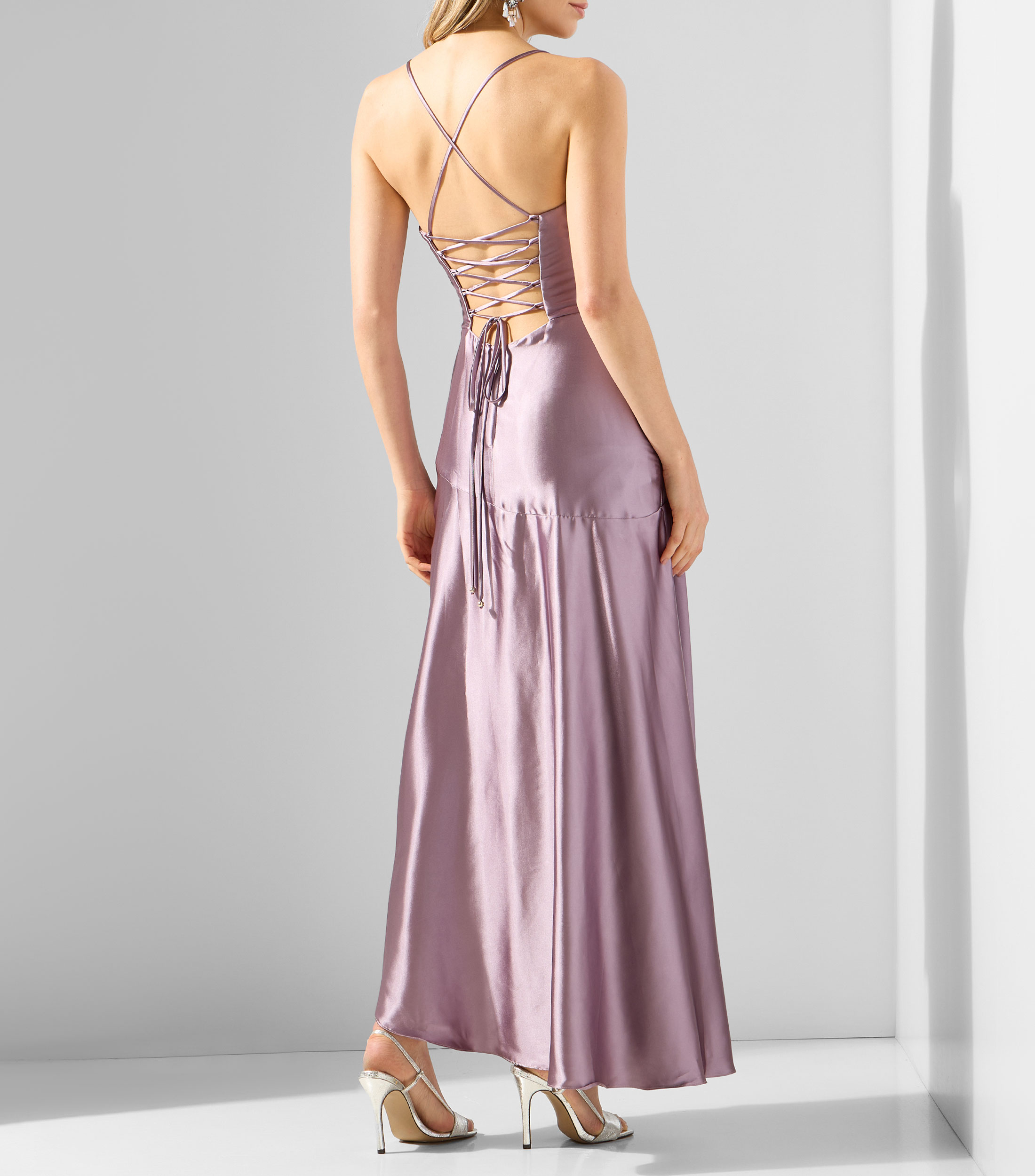 Vestido de fiesta largo liso Mujer