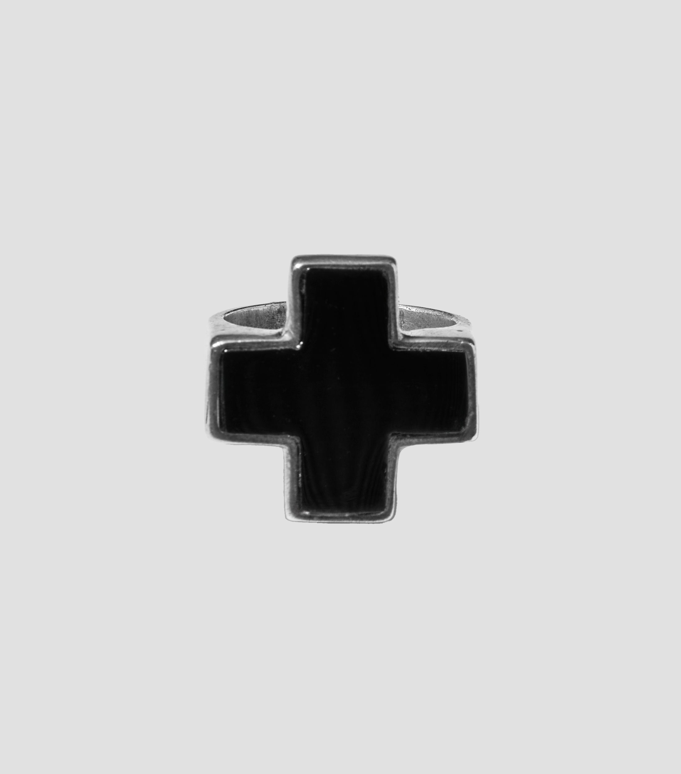 Anillo en plata .925 Cross con onix Hombre