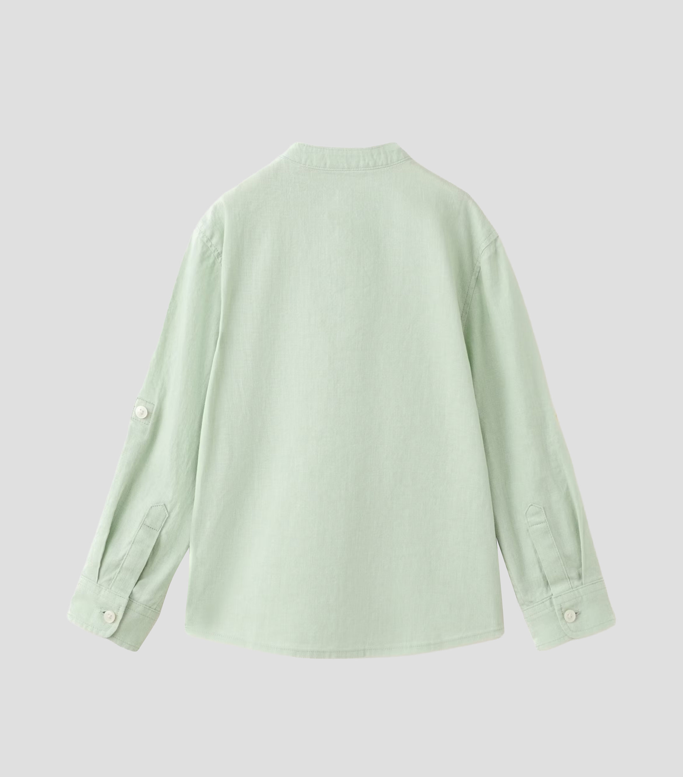 Camisa lisa cuello mao manga larga Niño