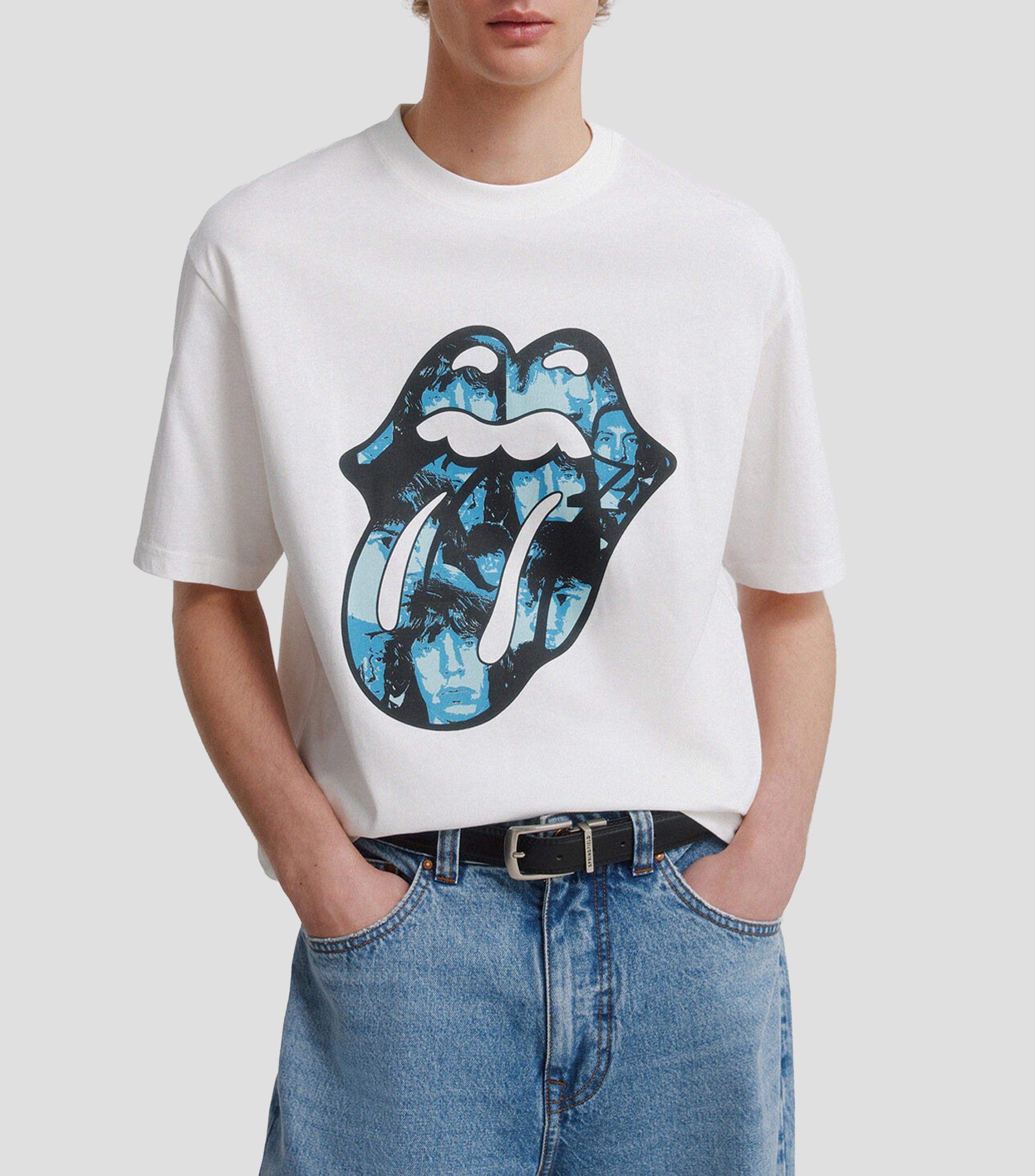 Playera cuello redondo manga corta Rolling Stones con estampado Hombre