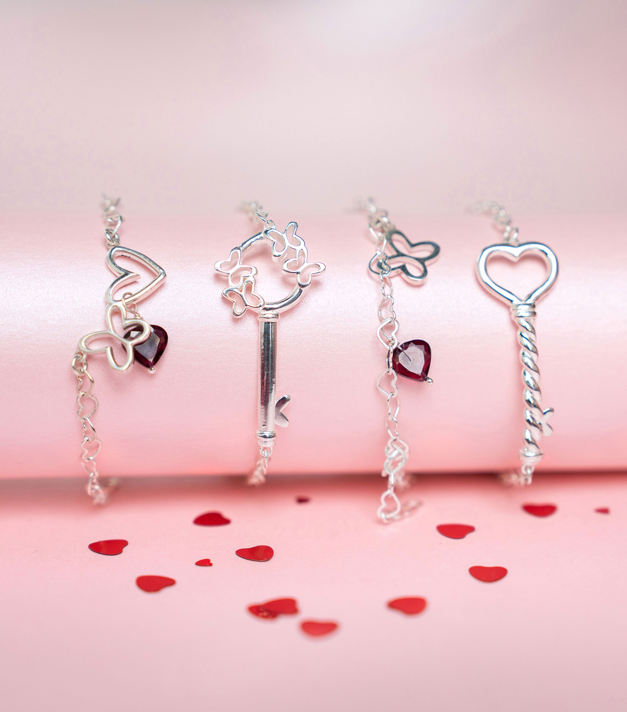 Pulsera en plata .925 Llave del corazón Única Mujer