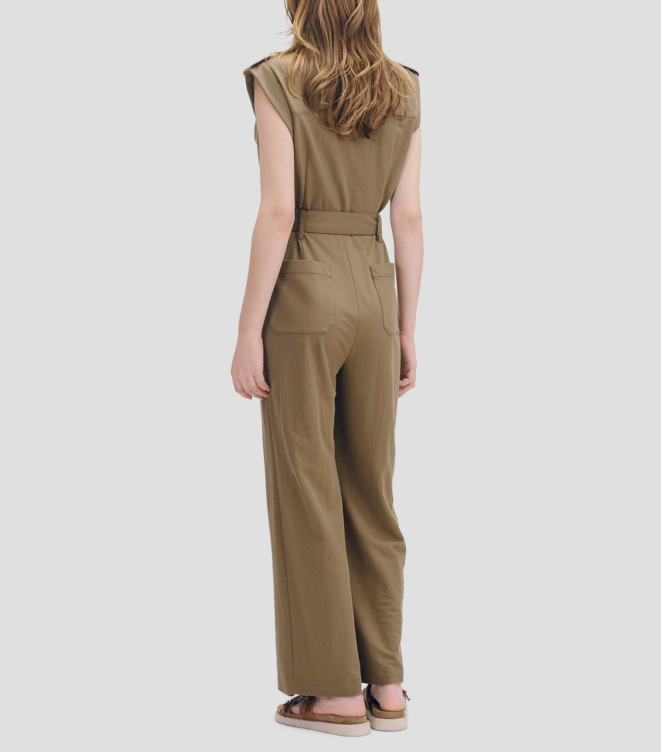 Jumpsuit estilo safari con banda Mujer