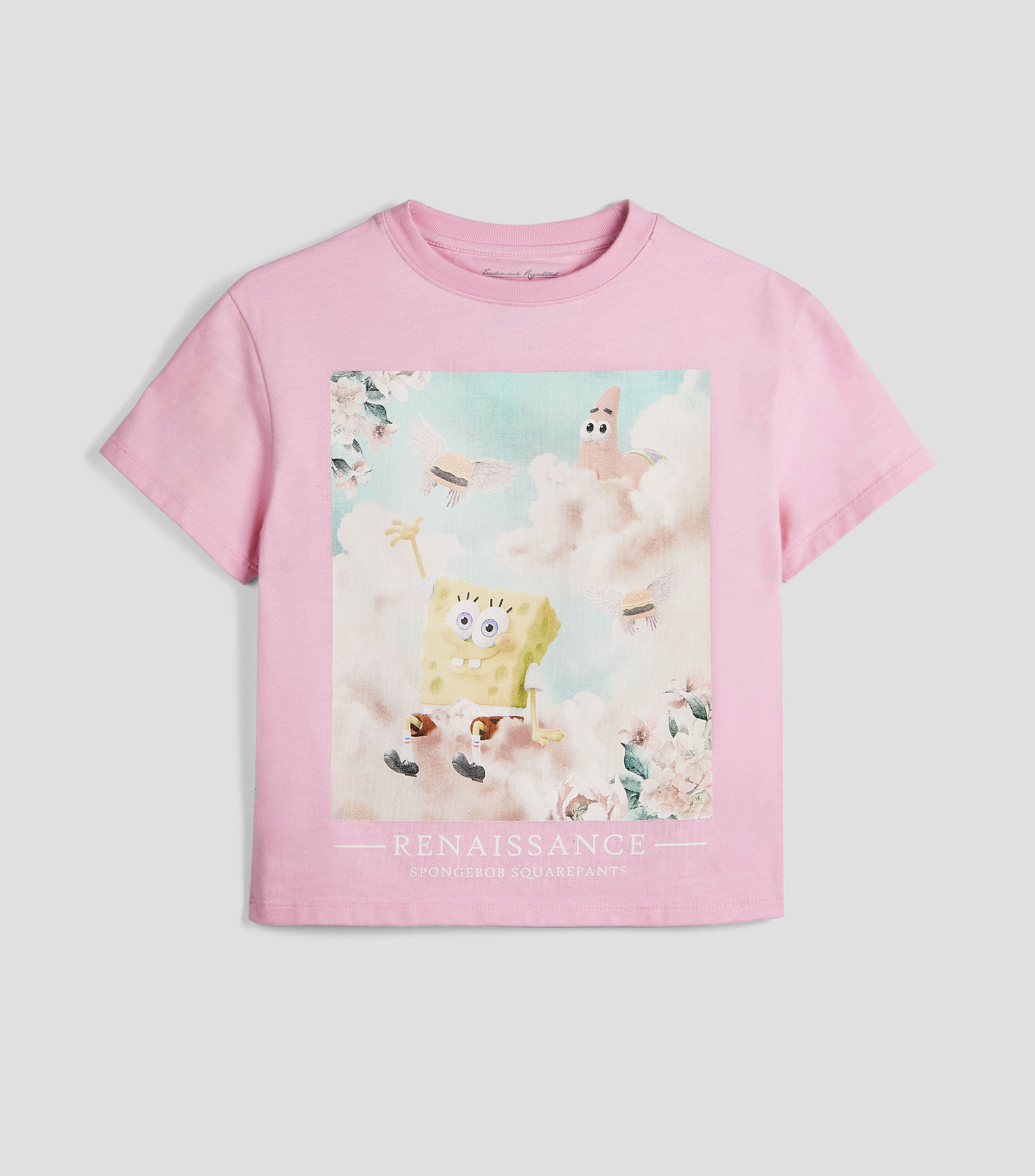 Playera cuello redondo manga corta estampada Niña
