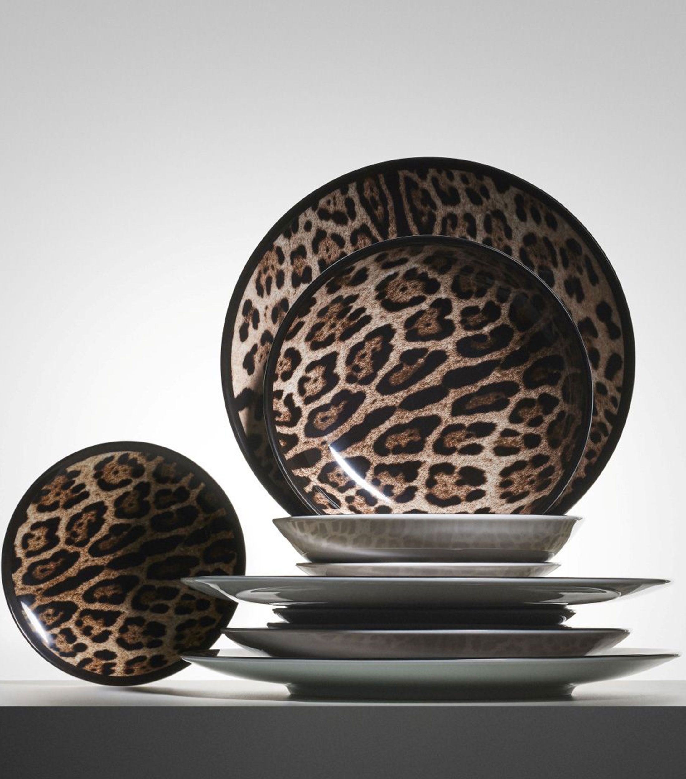 Plato trinche Leopardo en porcelana