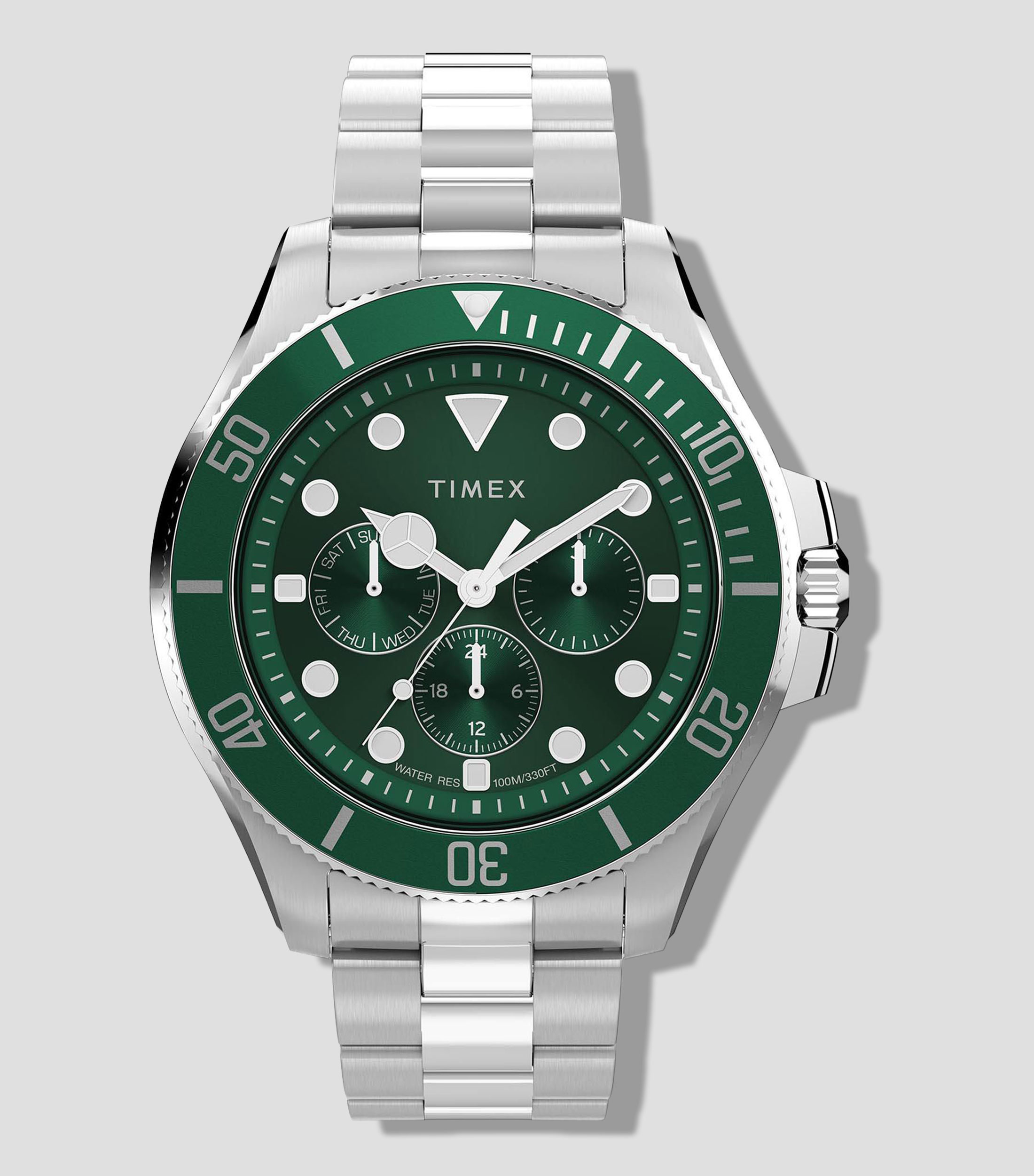 Reloj para Hombre Harborside Coast Casual Verde, Plateado