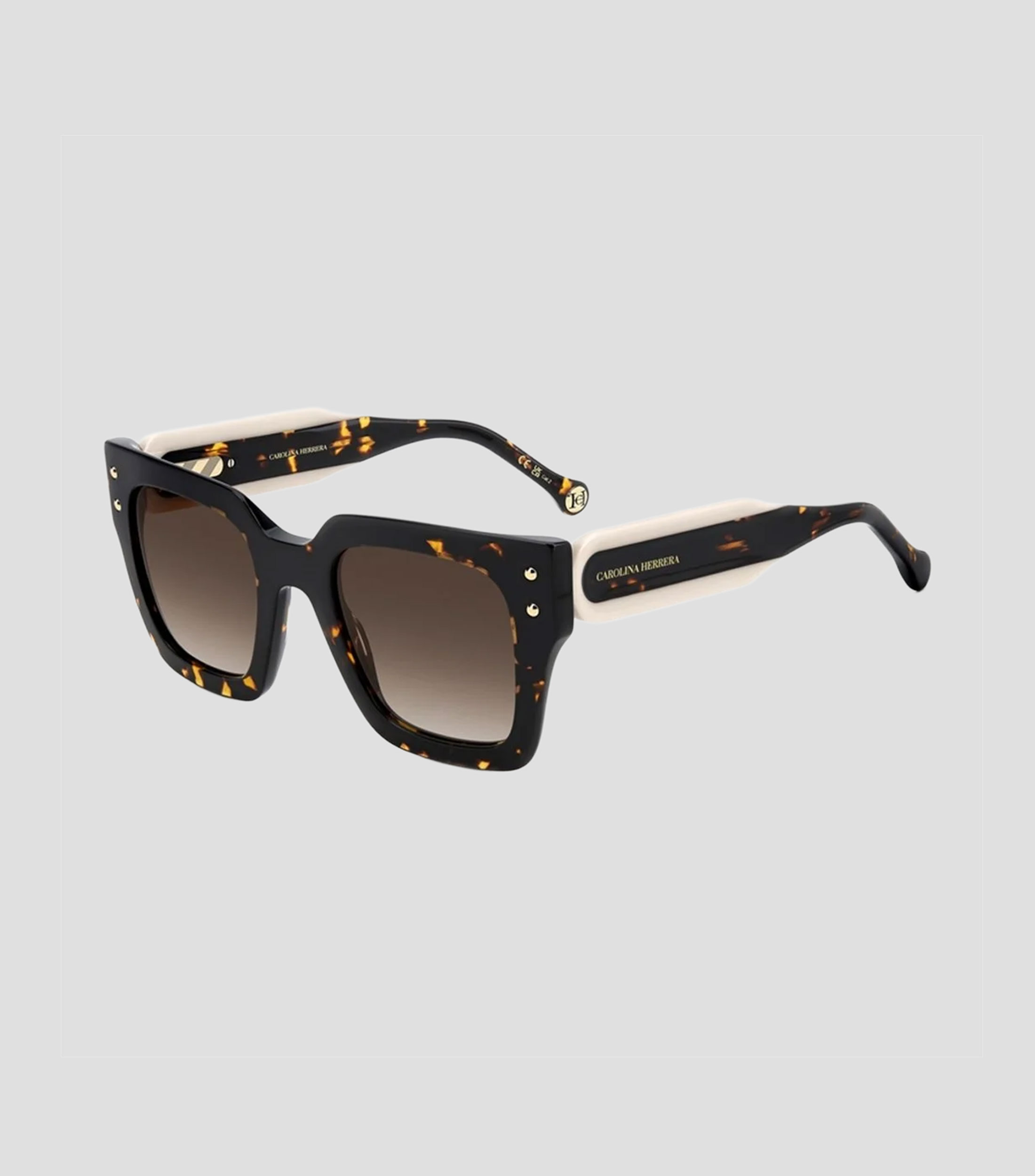 Lentes de sol cuadrados marrón con negro Mujer