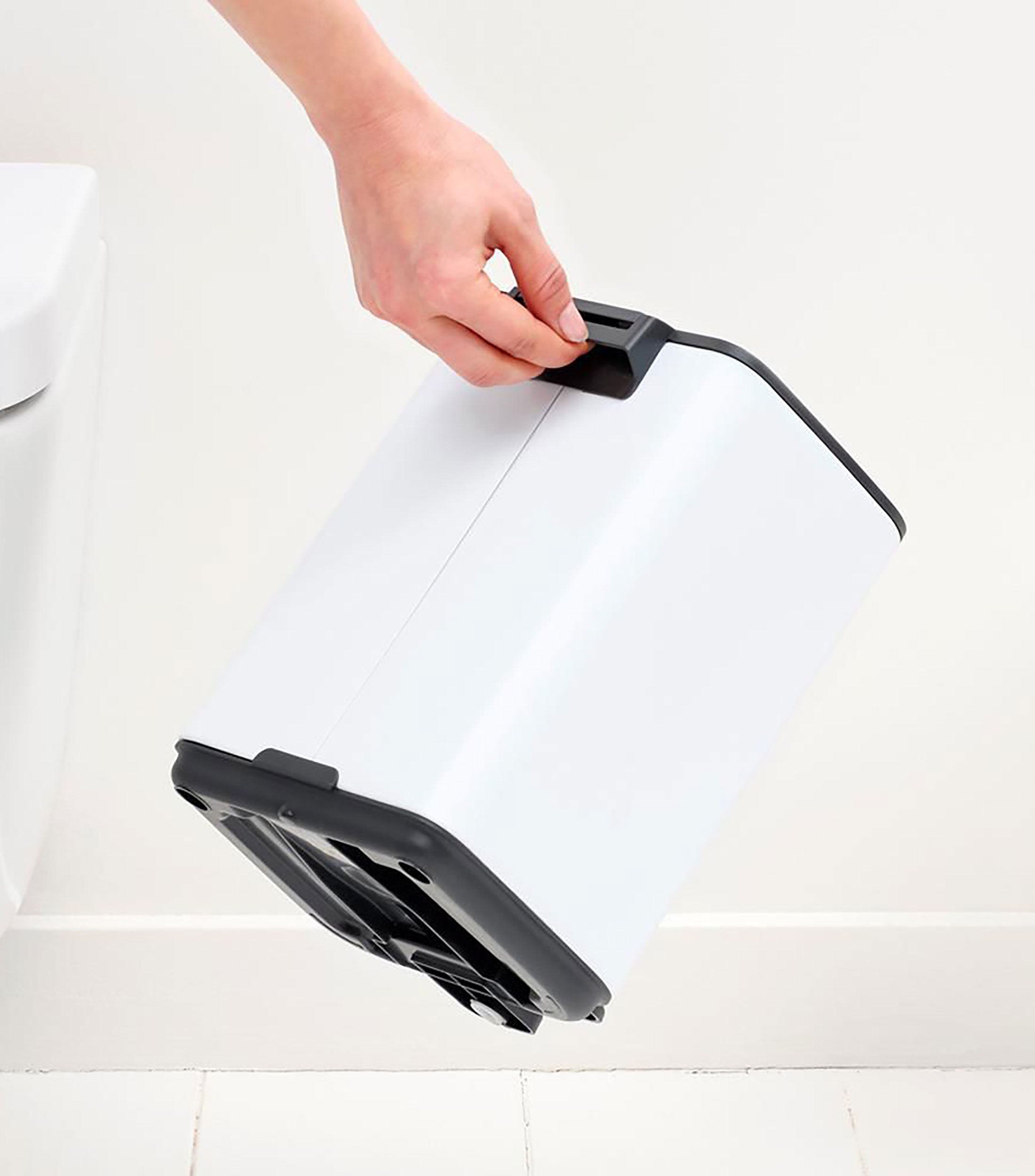 Bote para basura Blanco Bo Pedal Bin en acero inoxidable, 4 L
