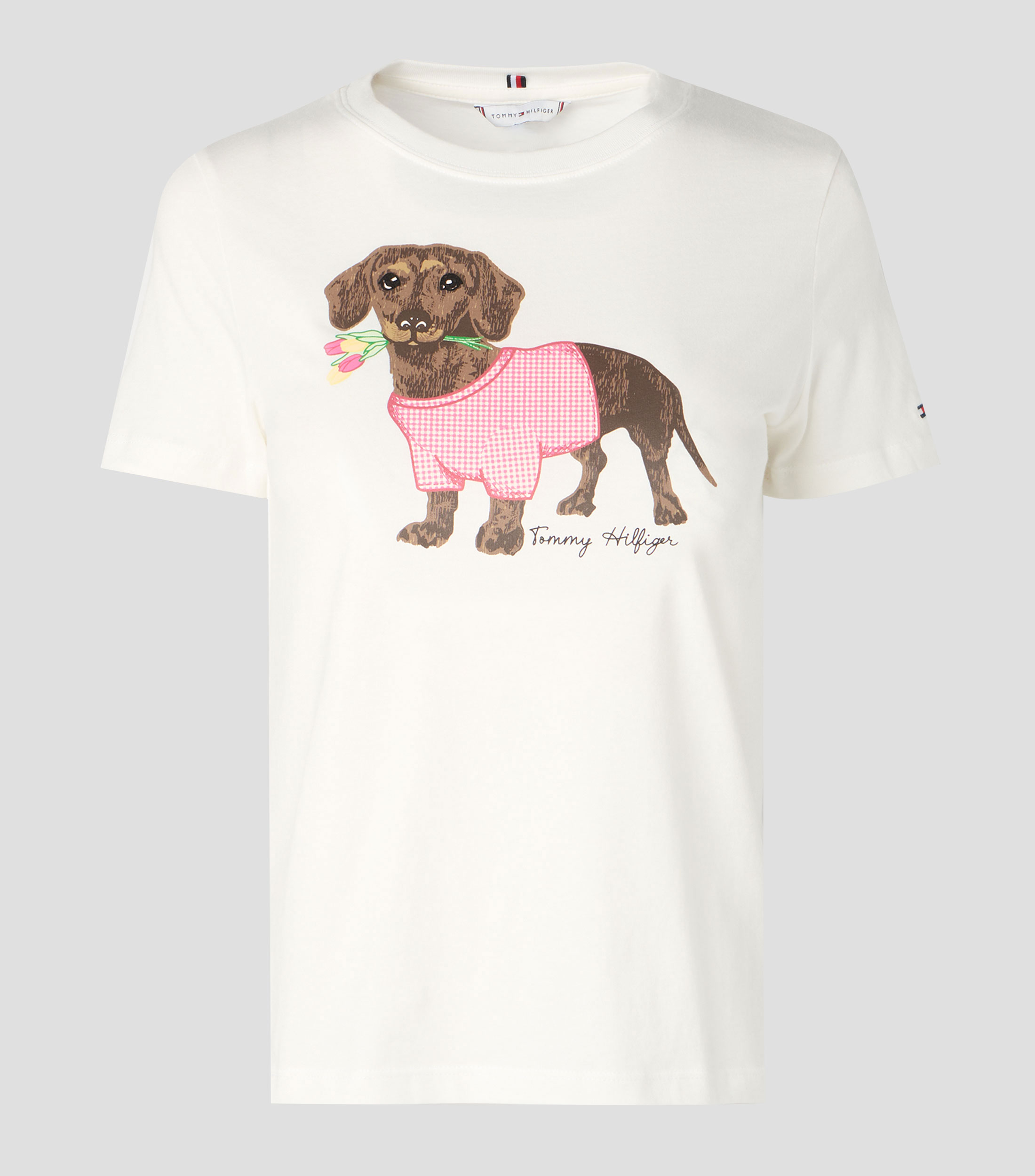 Playera cuello redondo manga corta estampada Mujer