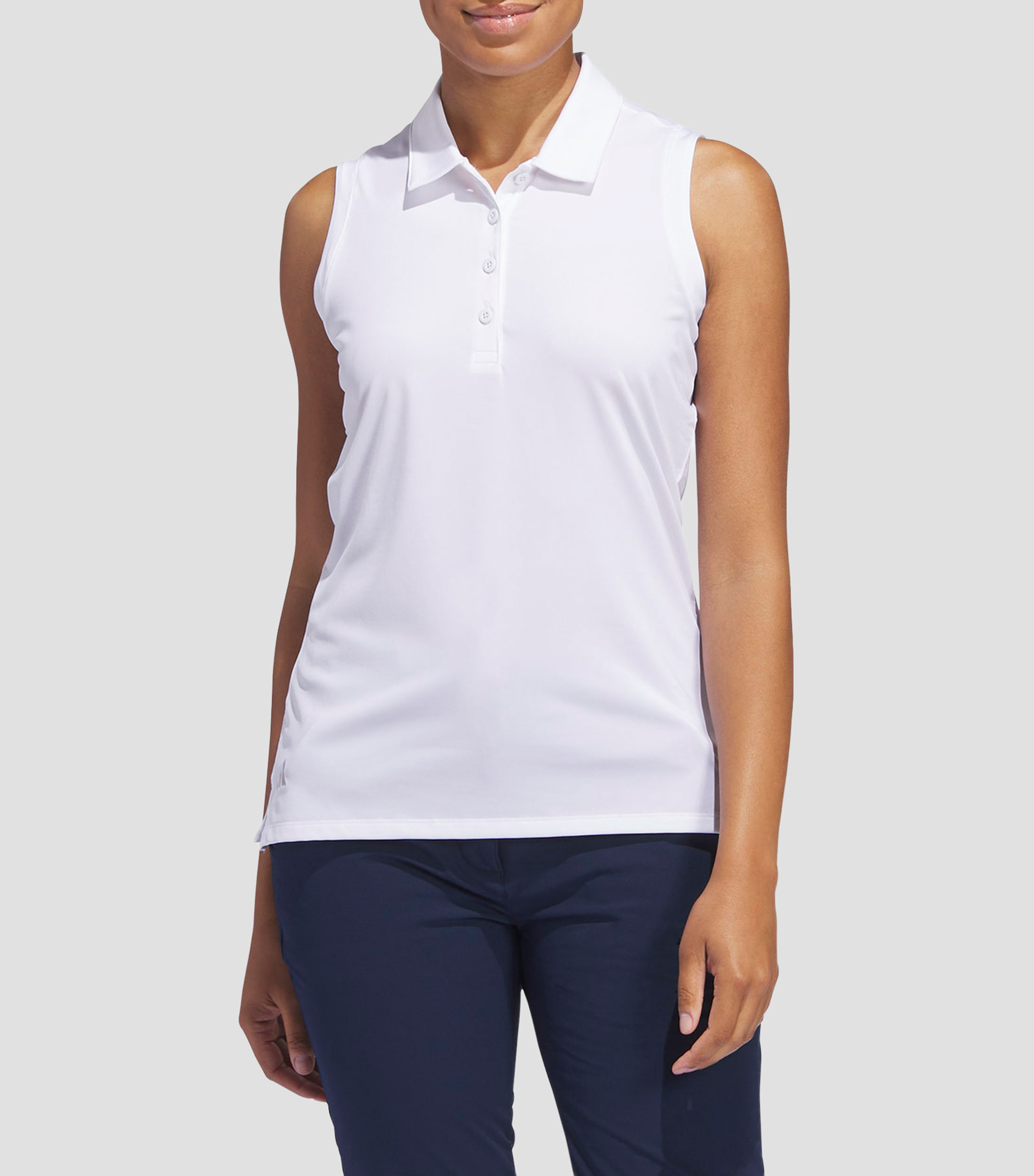 Playera tipo polo sin mangas liso Mujer