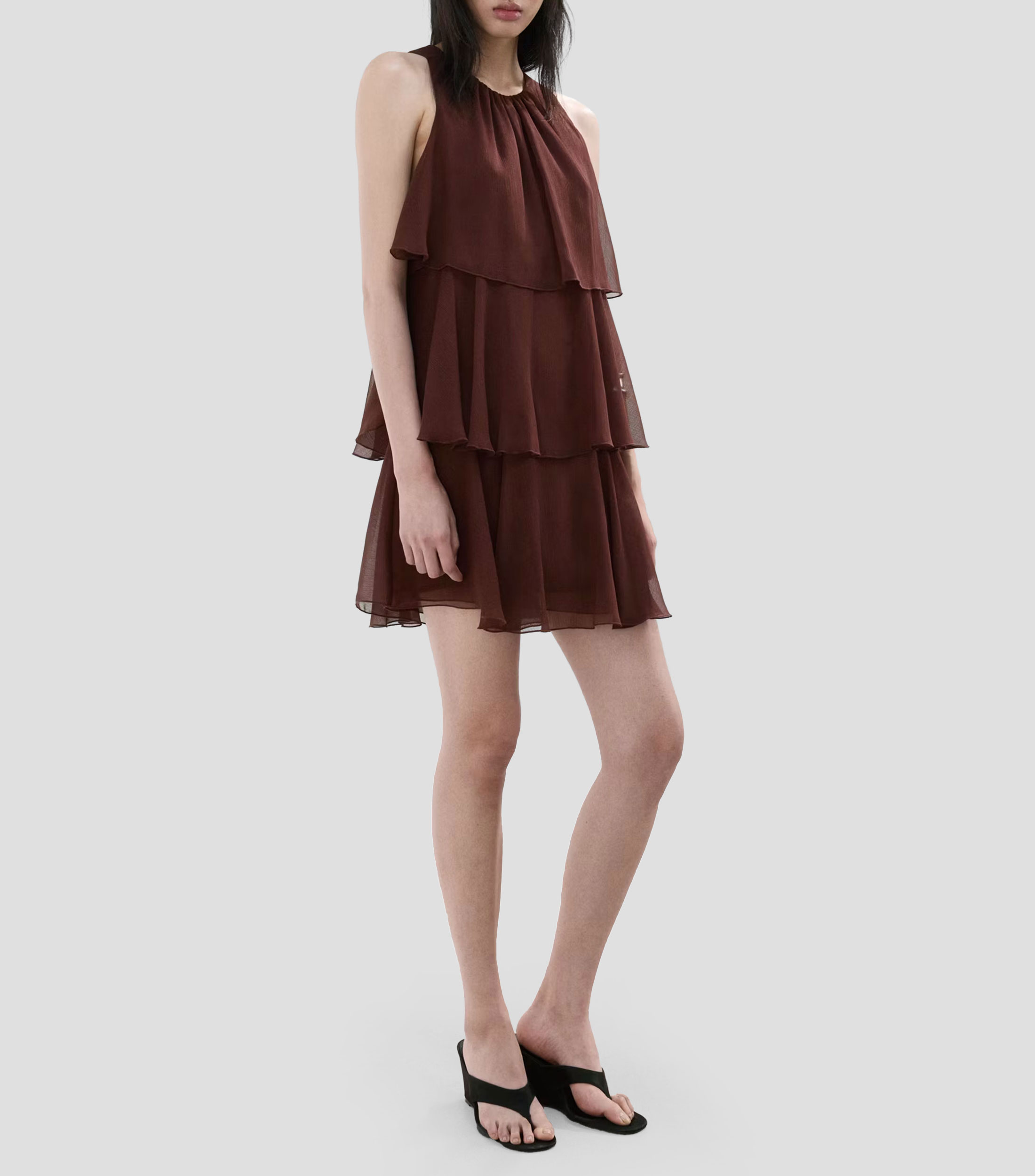 Vestido corto liso Mujer