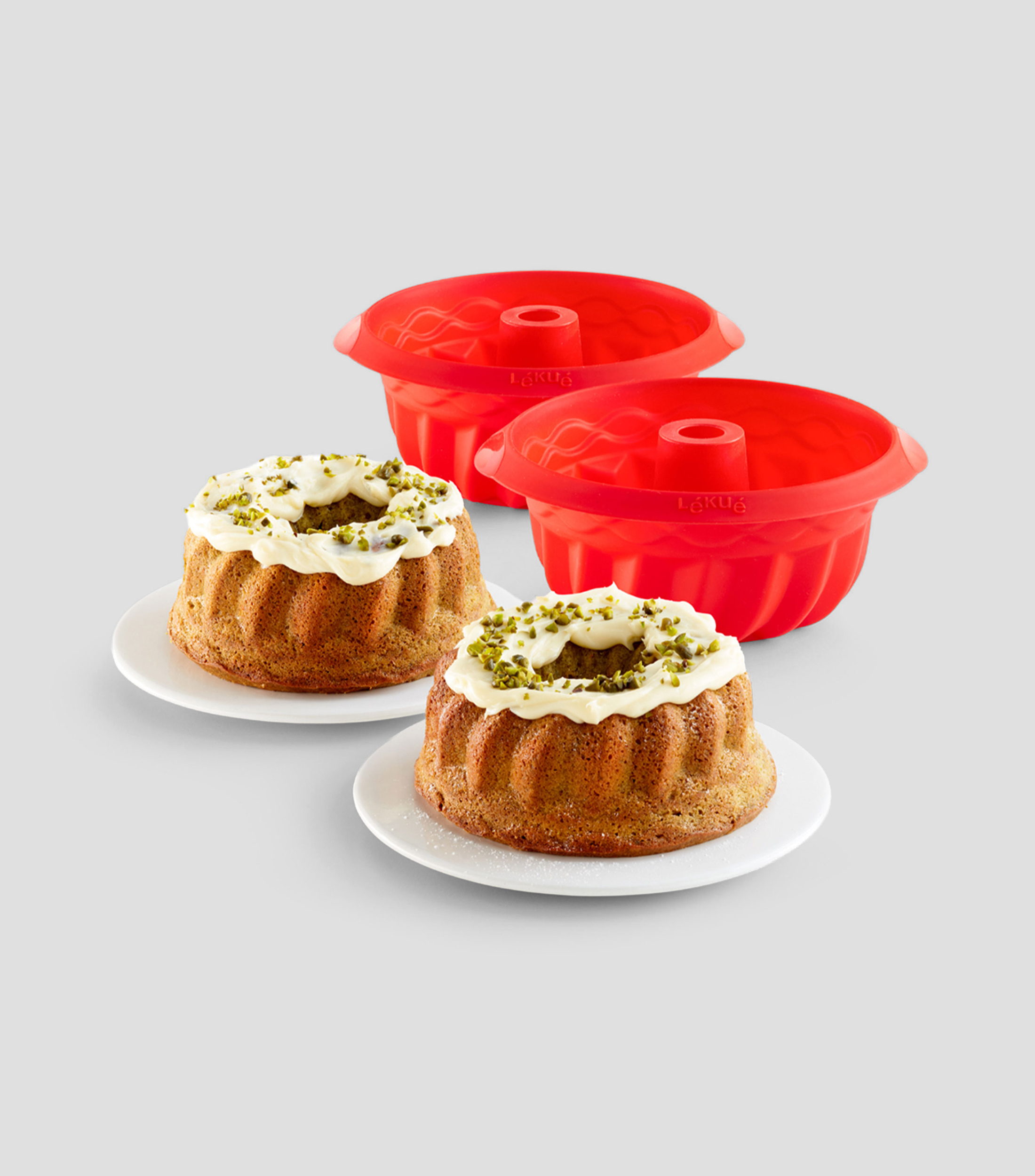 Set 2 moldes mini Savarín espiral Rojo
