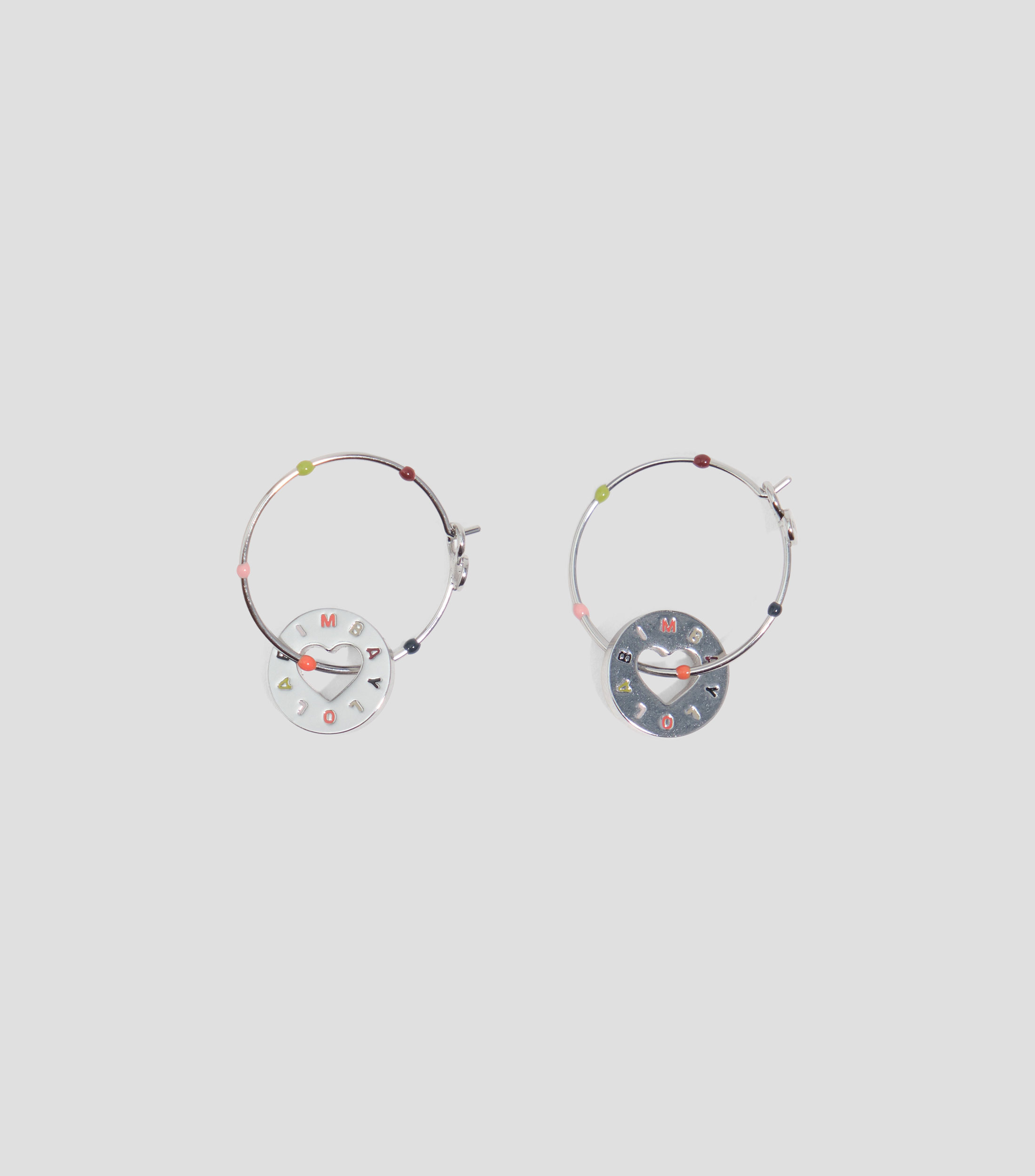 Pendientes aro logo plateado Mujer