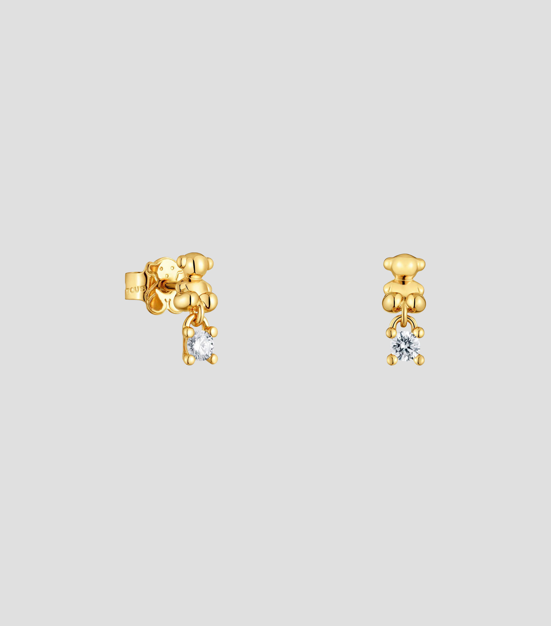 Aretes de oso en plata .925 con diamantes Bold Bear Mujer
