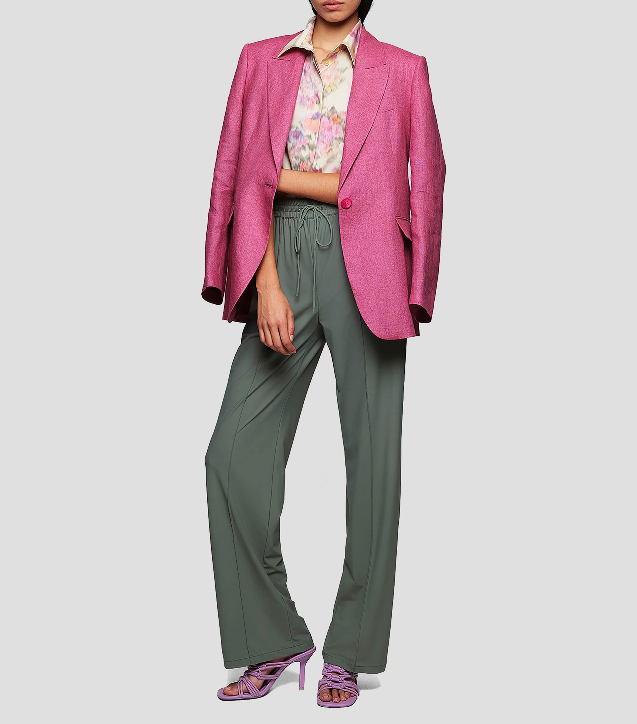Camisa estampada con manga corta Mujer