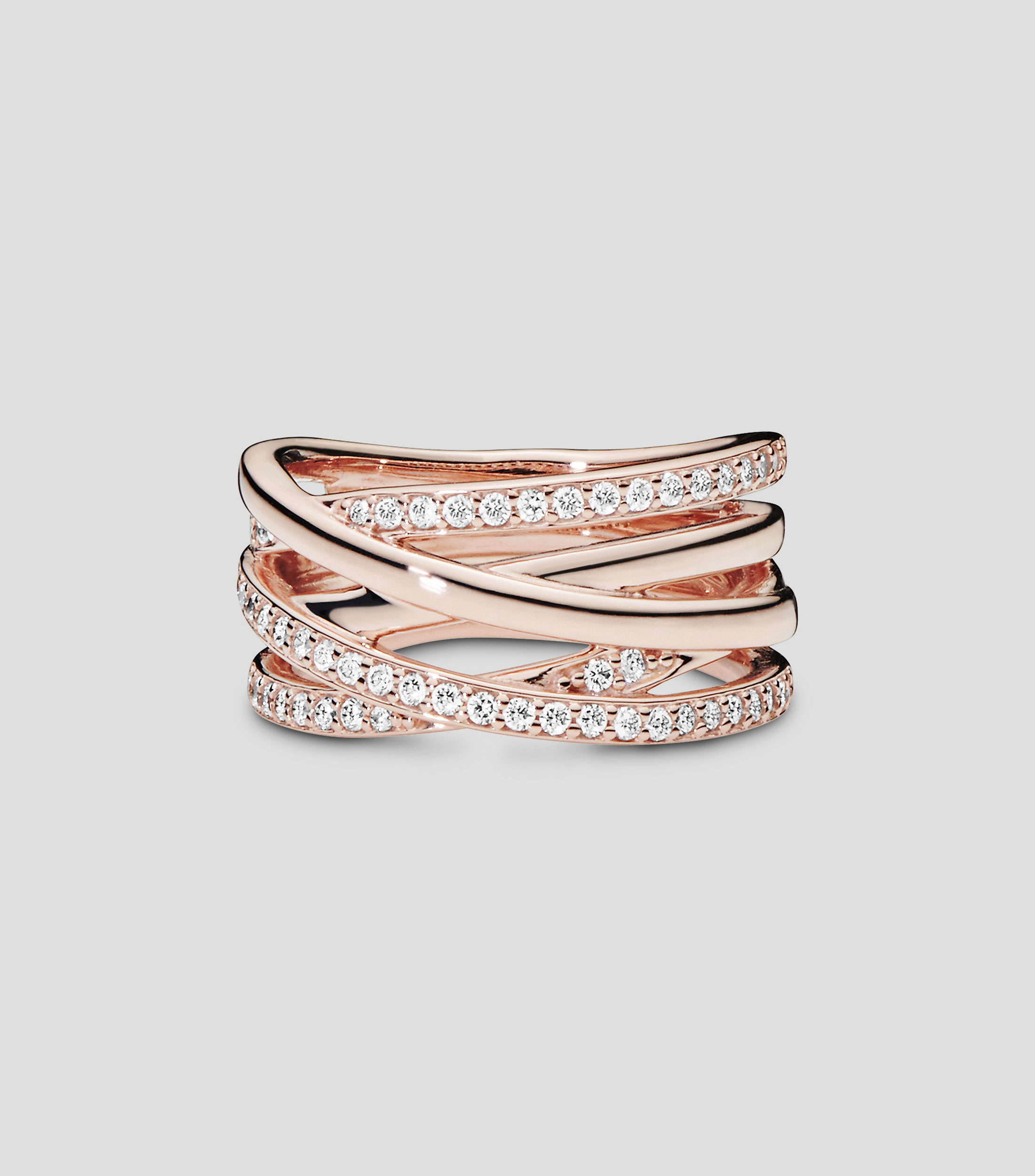 Anillo ancho Rose con circonitas Mujer Talla 50