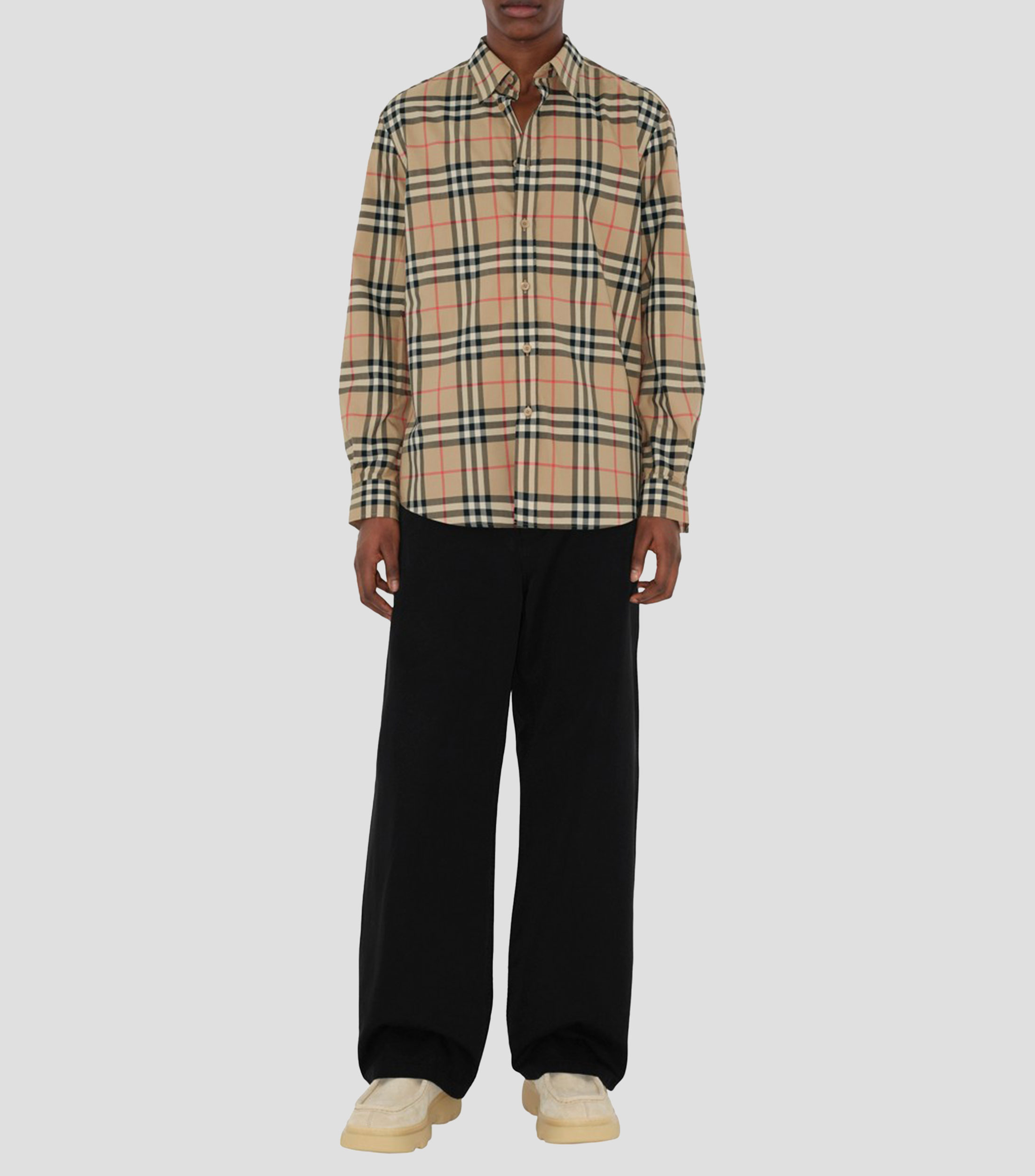 Camisa a cuadros manga larga Hombre