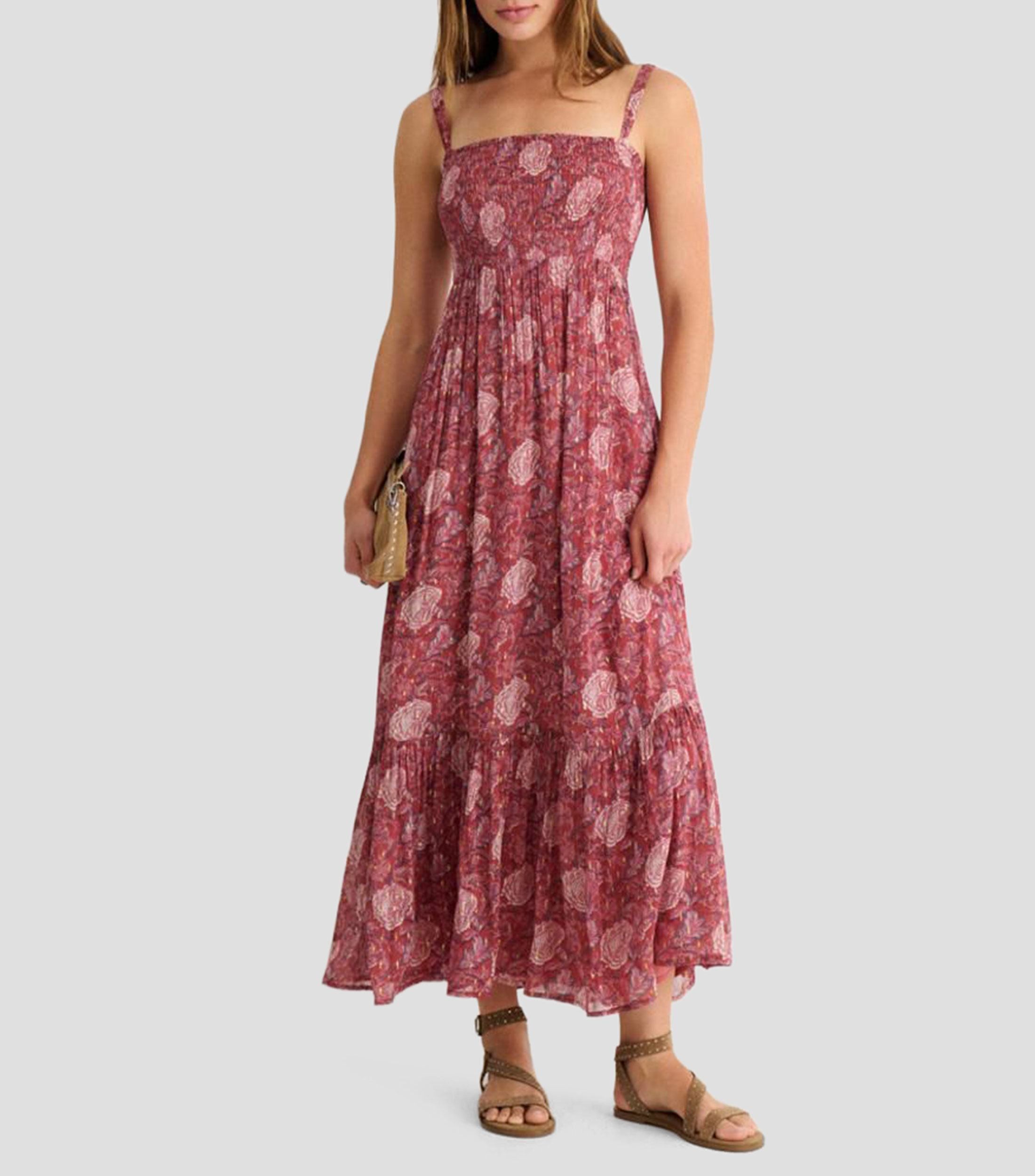 Vestido largo estampado Mujer