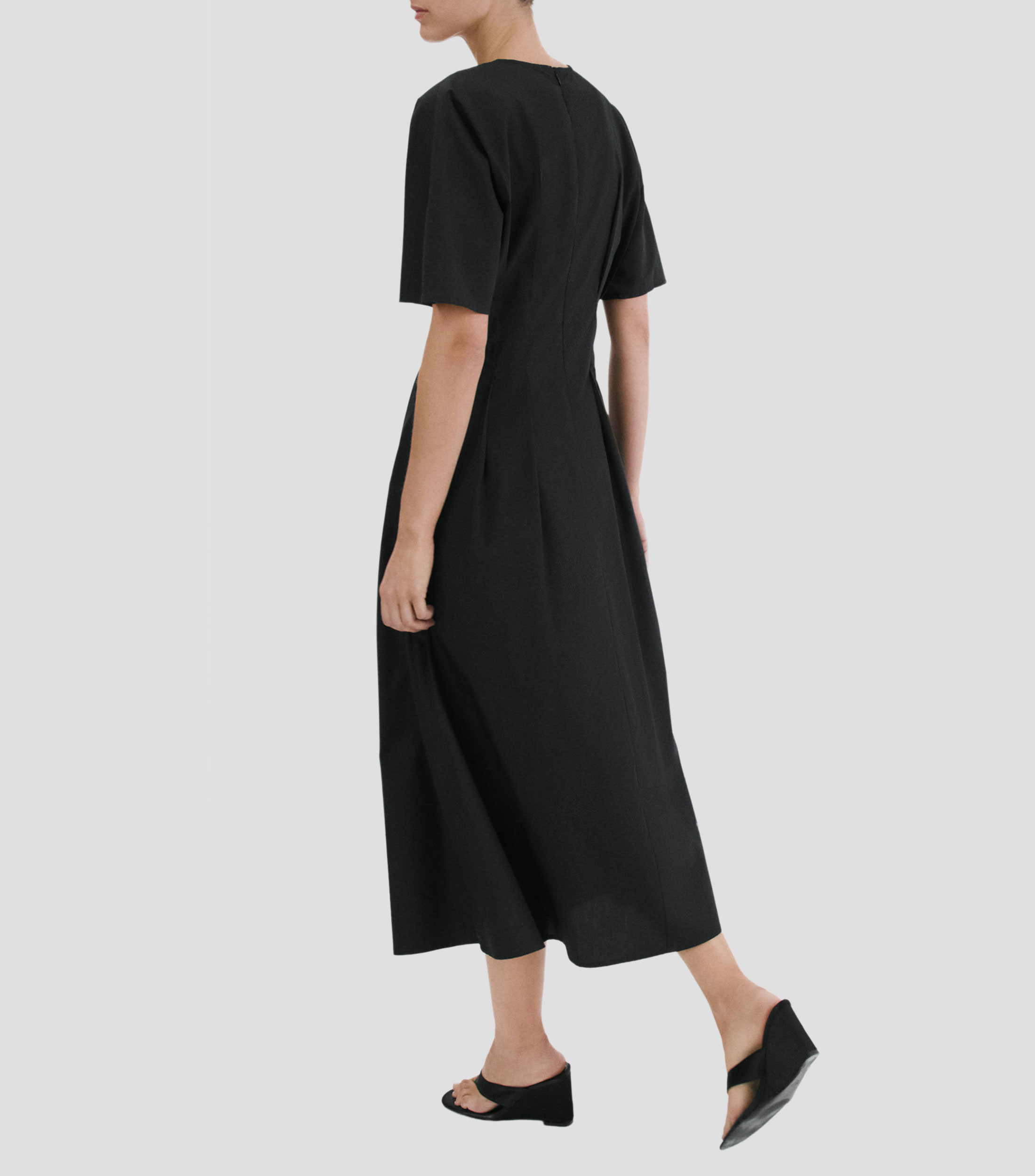 Vestido midi liso Mujer