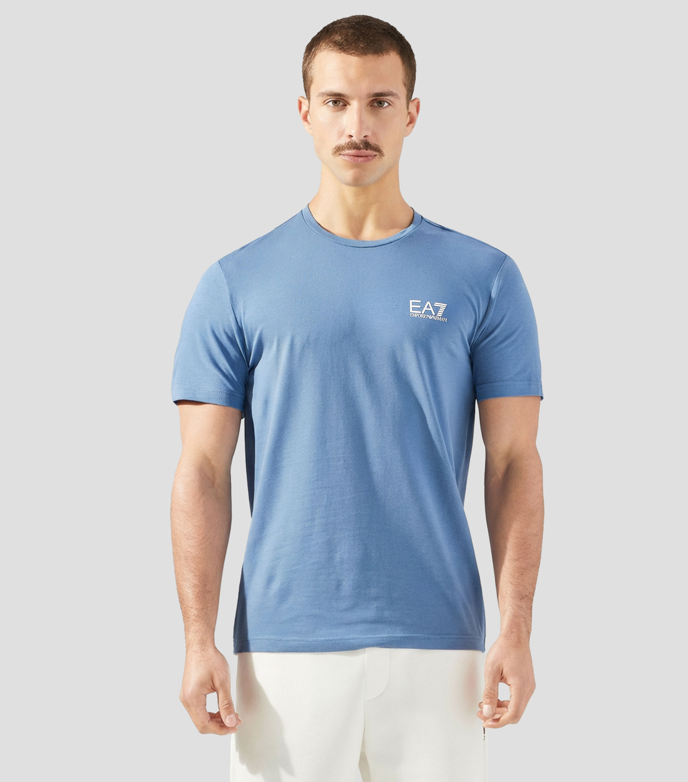 Playera cuello redondo manga corta con estampado Hombre