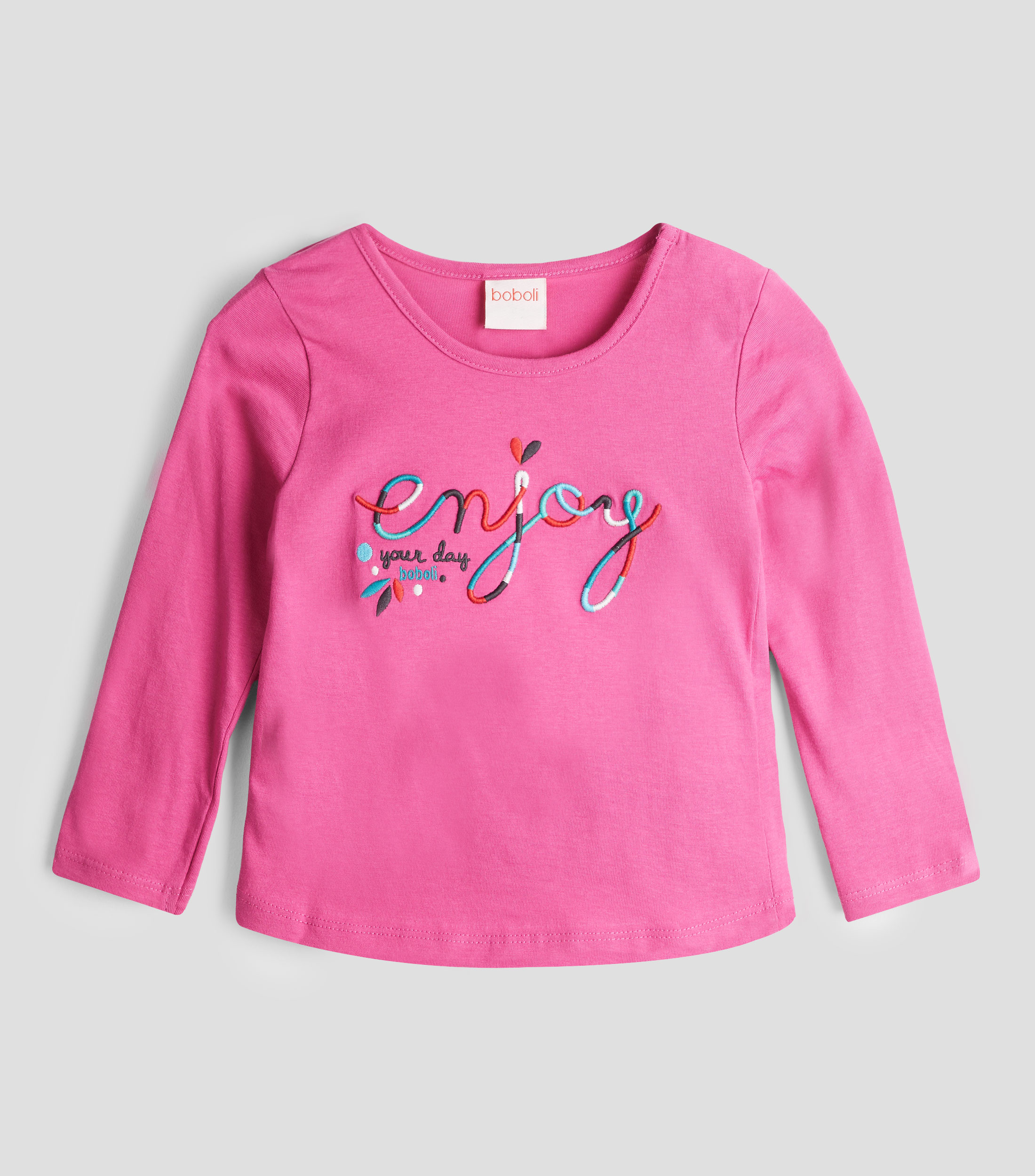 Playera con bordado y manga larga Bebé