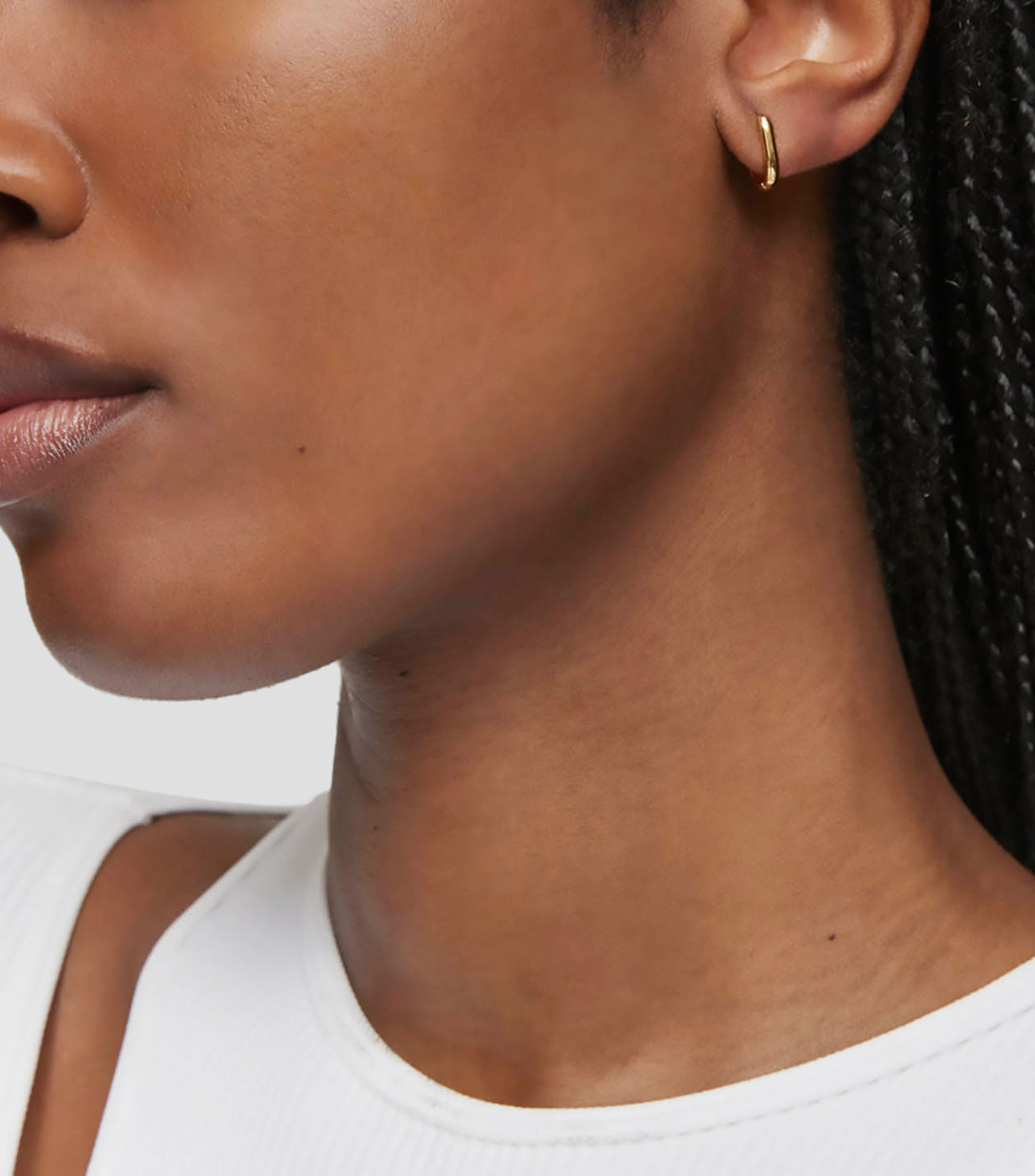 Aretes en plata ovalados Mujer