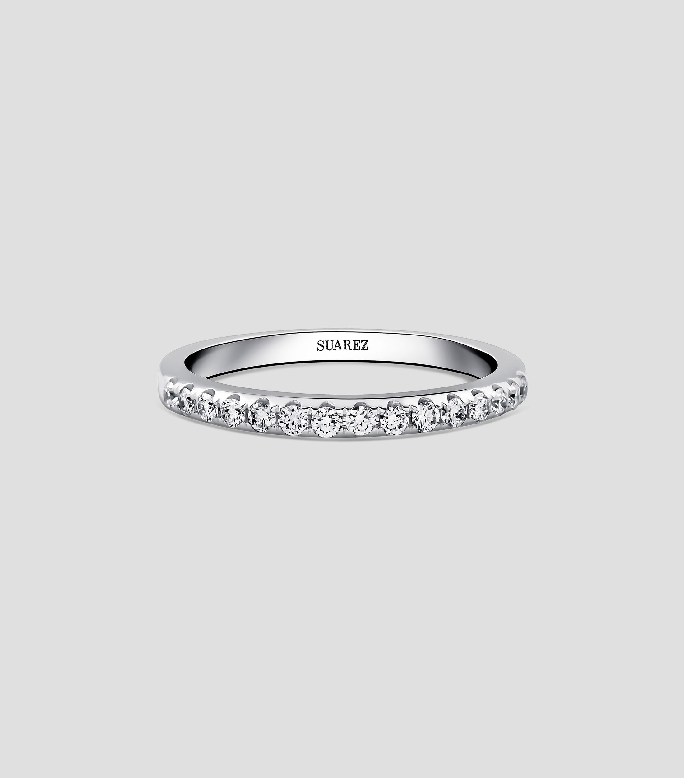 Anillo de Compromiso en oro blanco de 18 Kts Alianza Mujer
