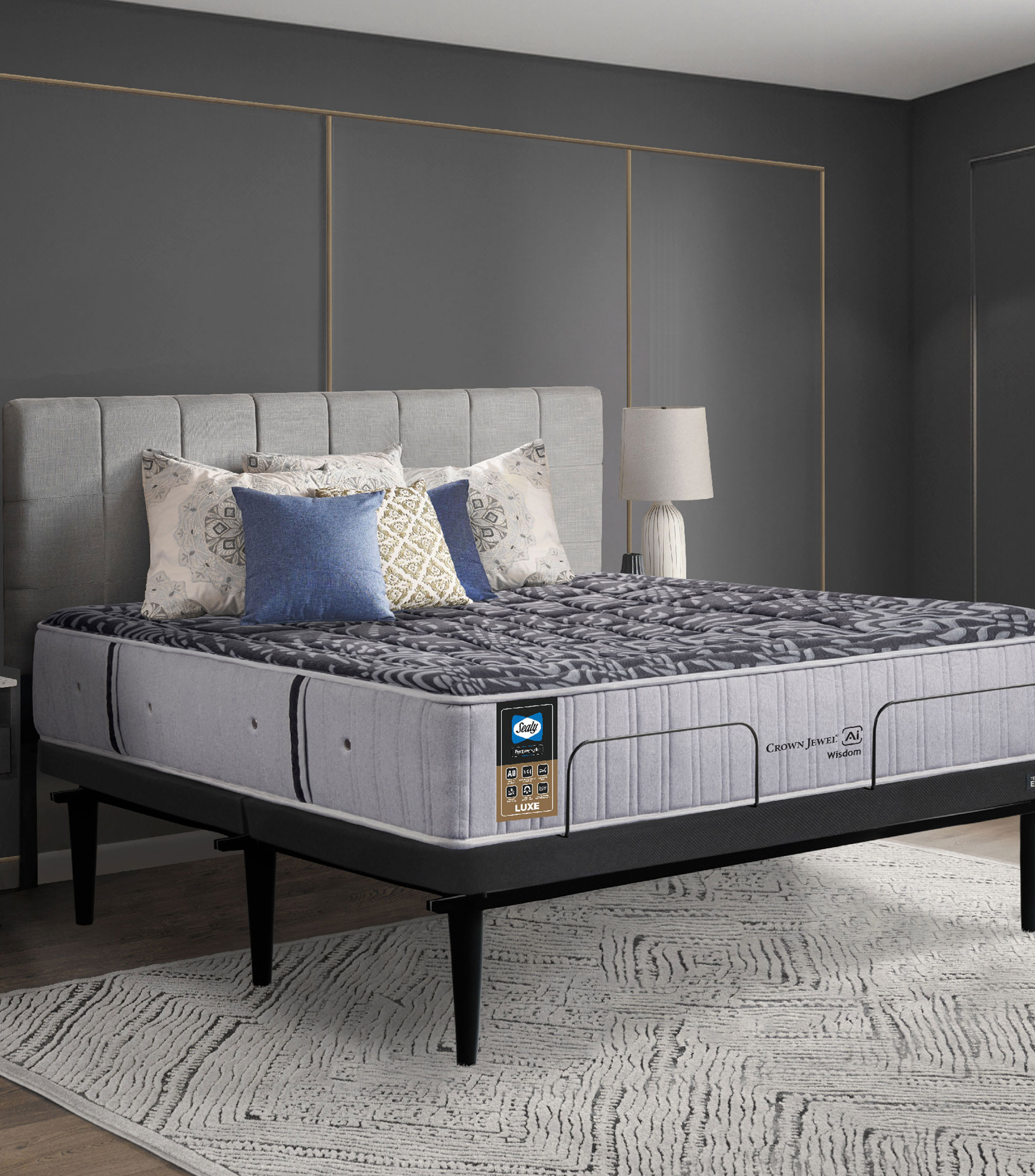 Set Colchón y Base ajustable Wisdom Luxe King Size