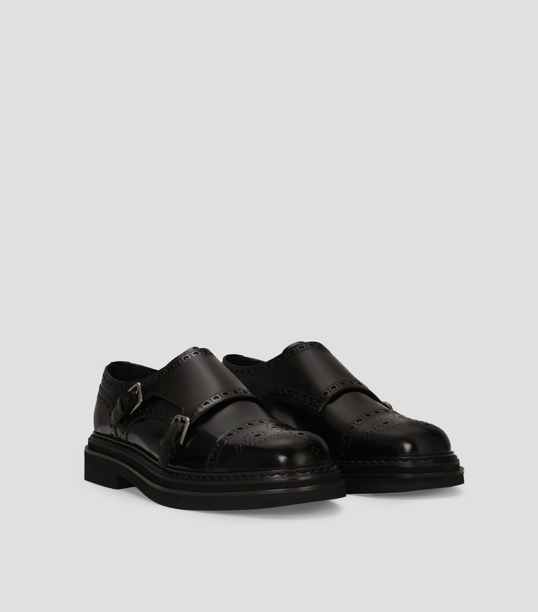 Zapatos Monk en cuero Hombre