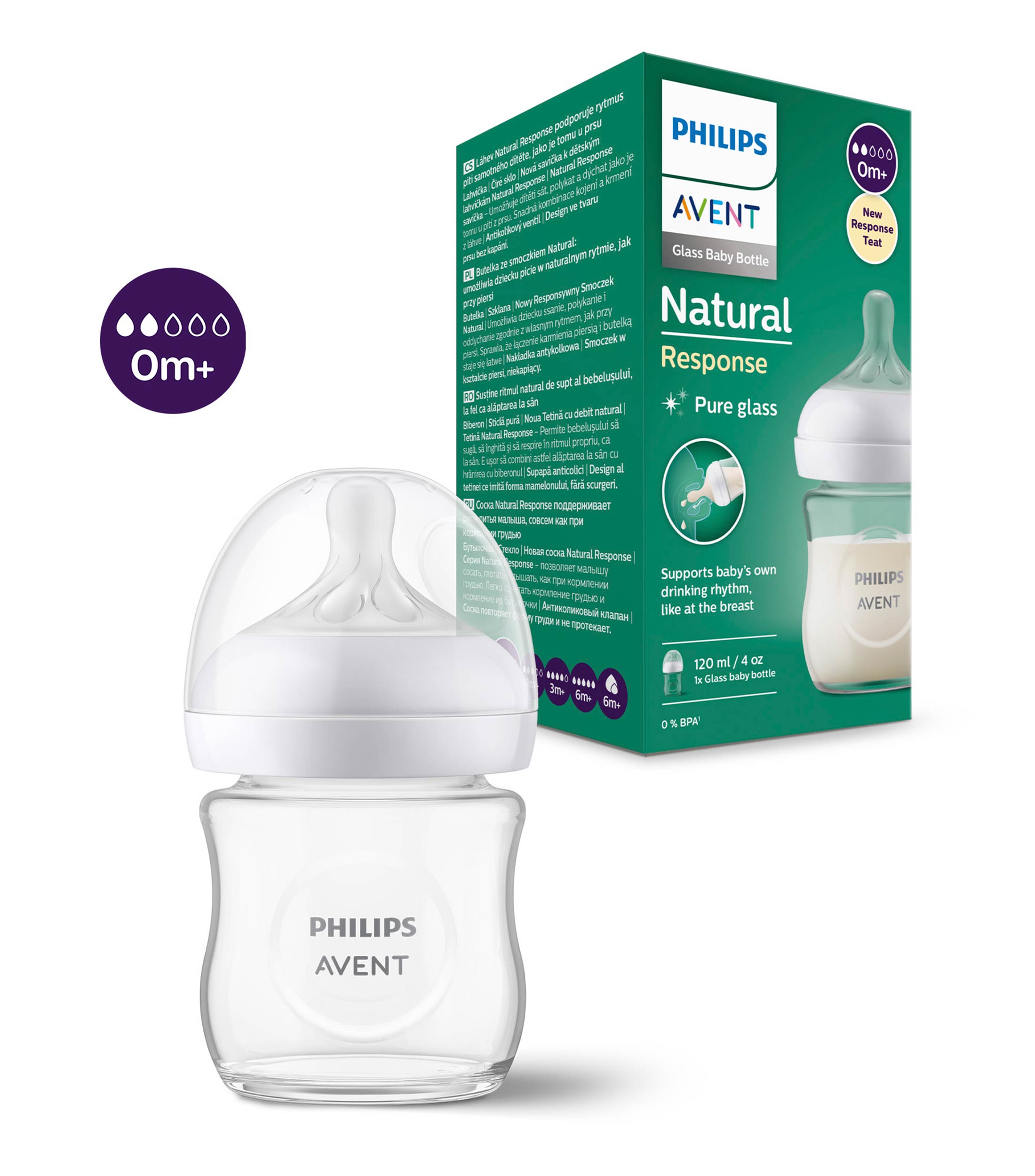 Biberón Natural Response 120 ml en Vidrio