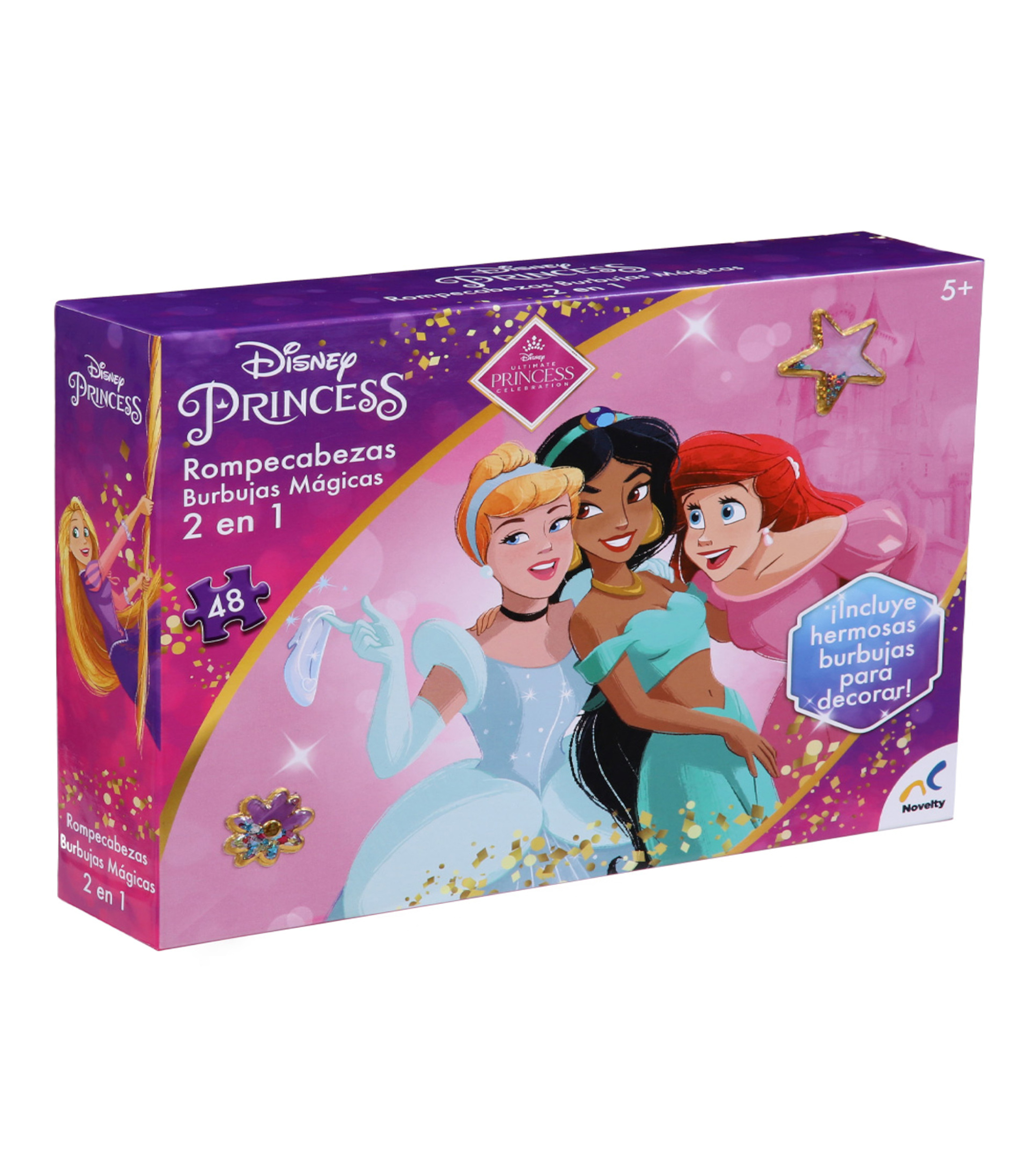Novelty Rompecabezas Burbujas Mágicas Princesas, 2 en 1, 48 Piezas - El ...