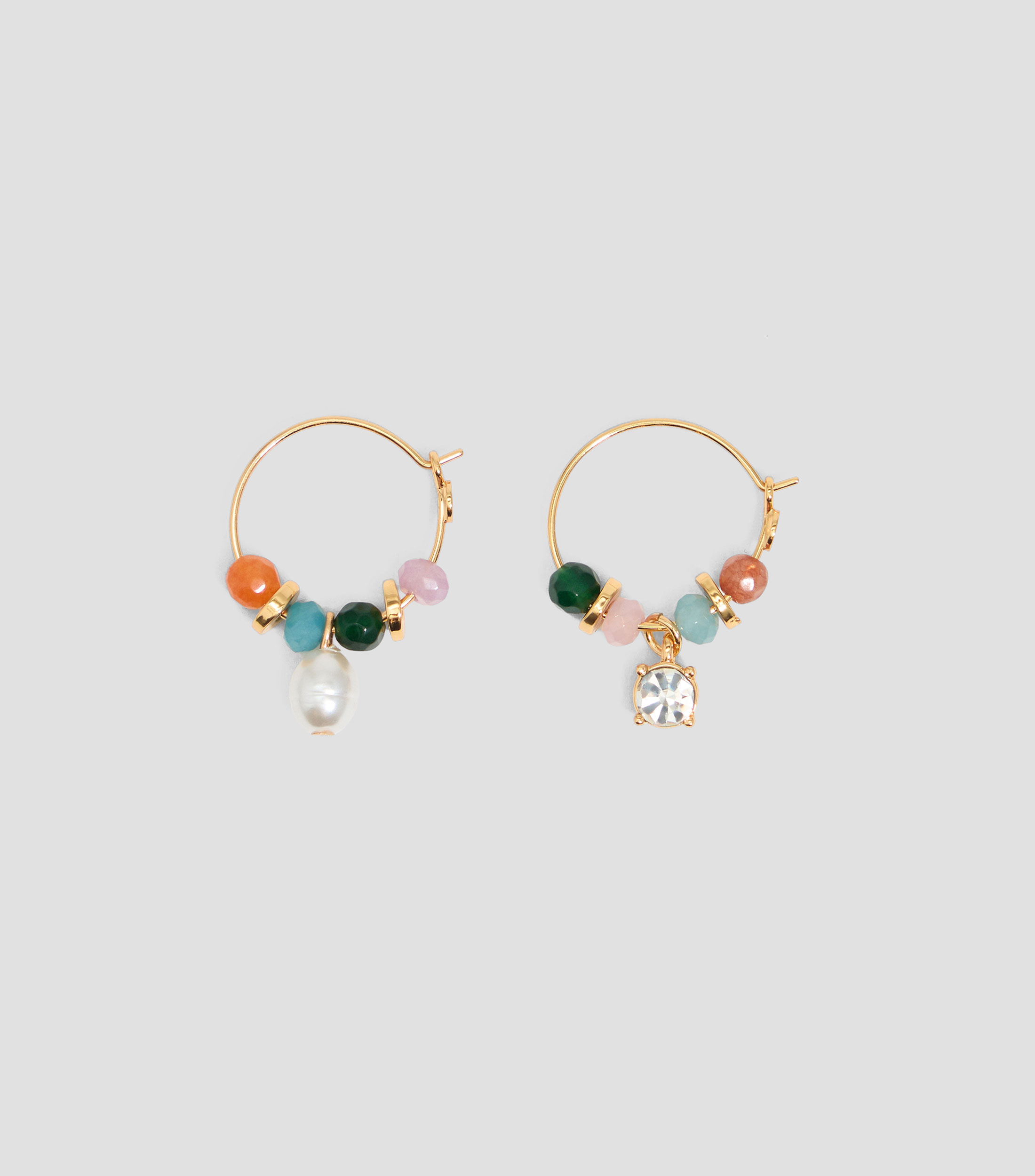 Pendientes aro con pedreria Mujer
