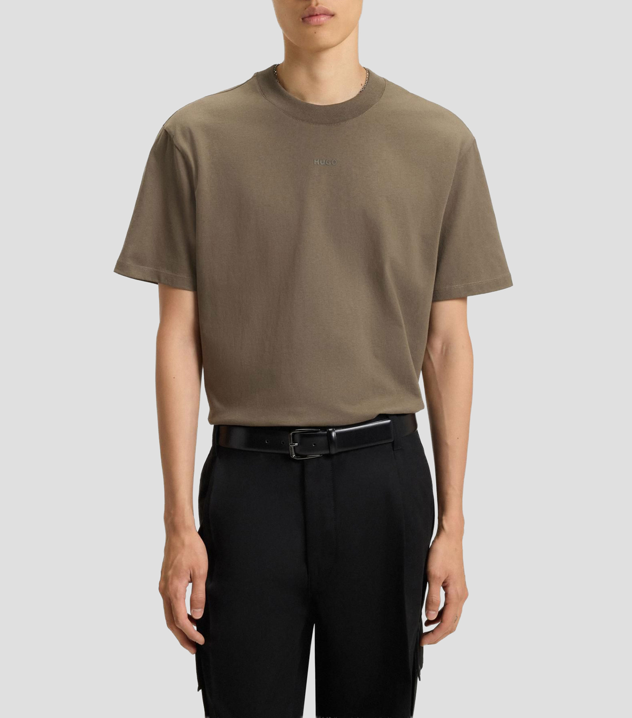 Playera relaxed fit en algodón con logo estampado Hombre