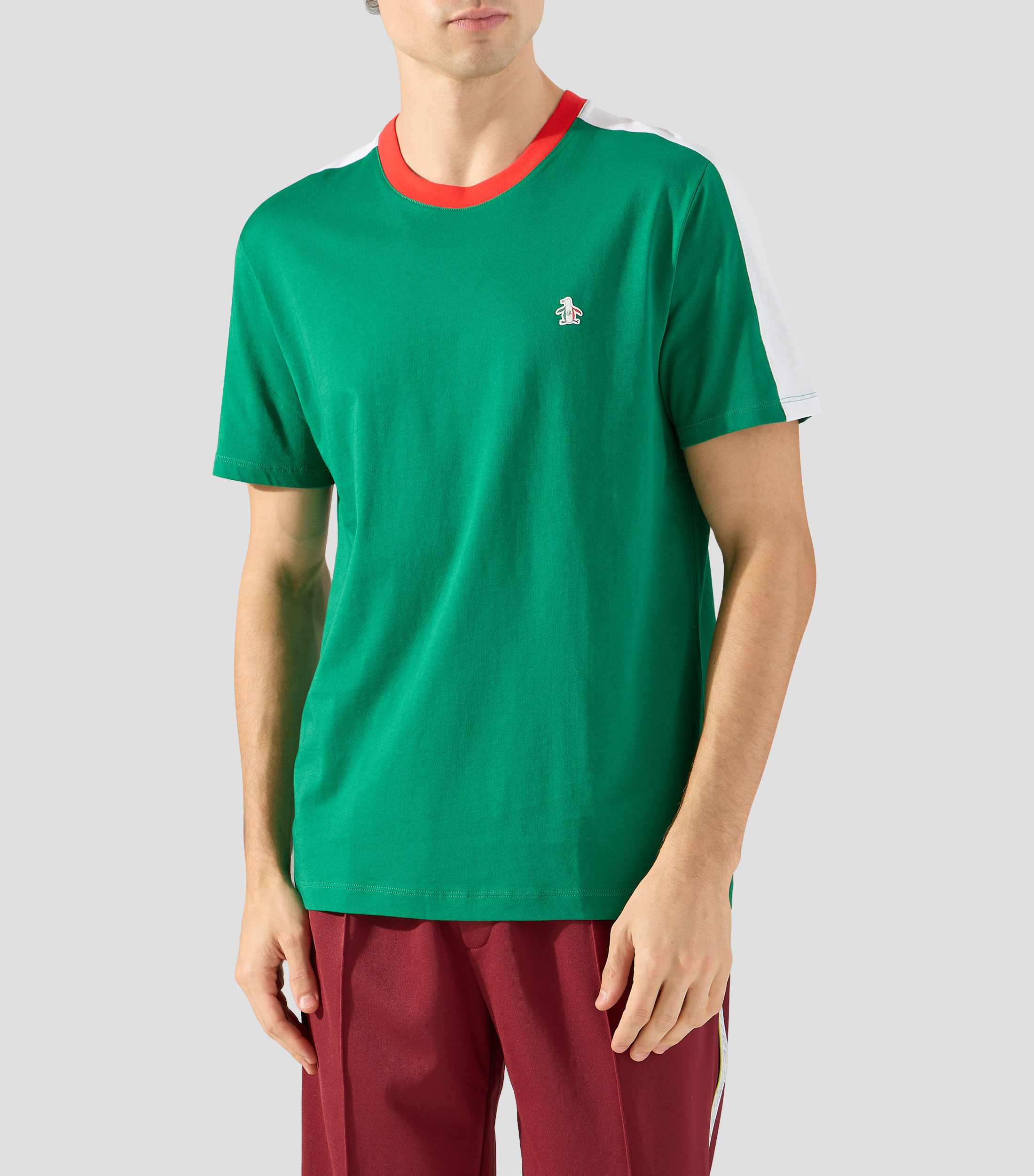 Playera de cuello redondo con manga corta lisa Hombre