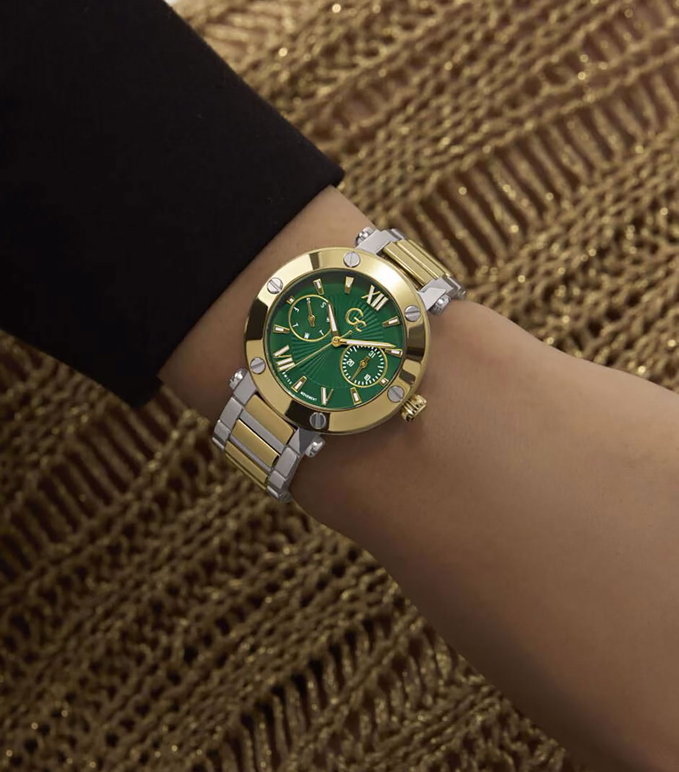 Reloj para Mujer Aura casual plateado/dorado
