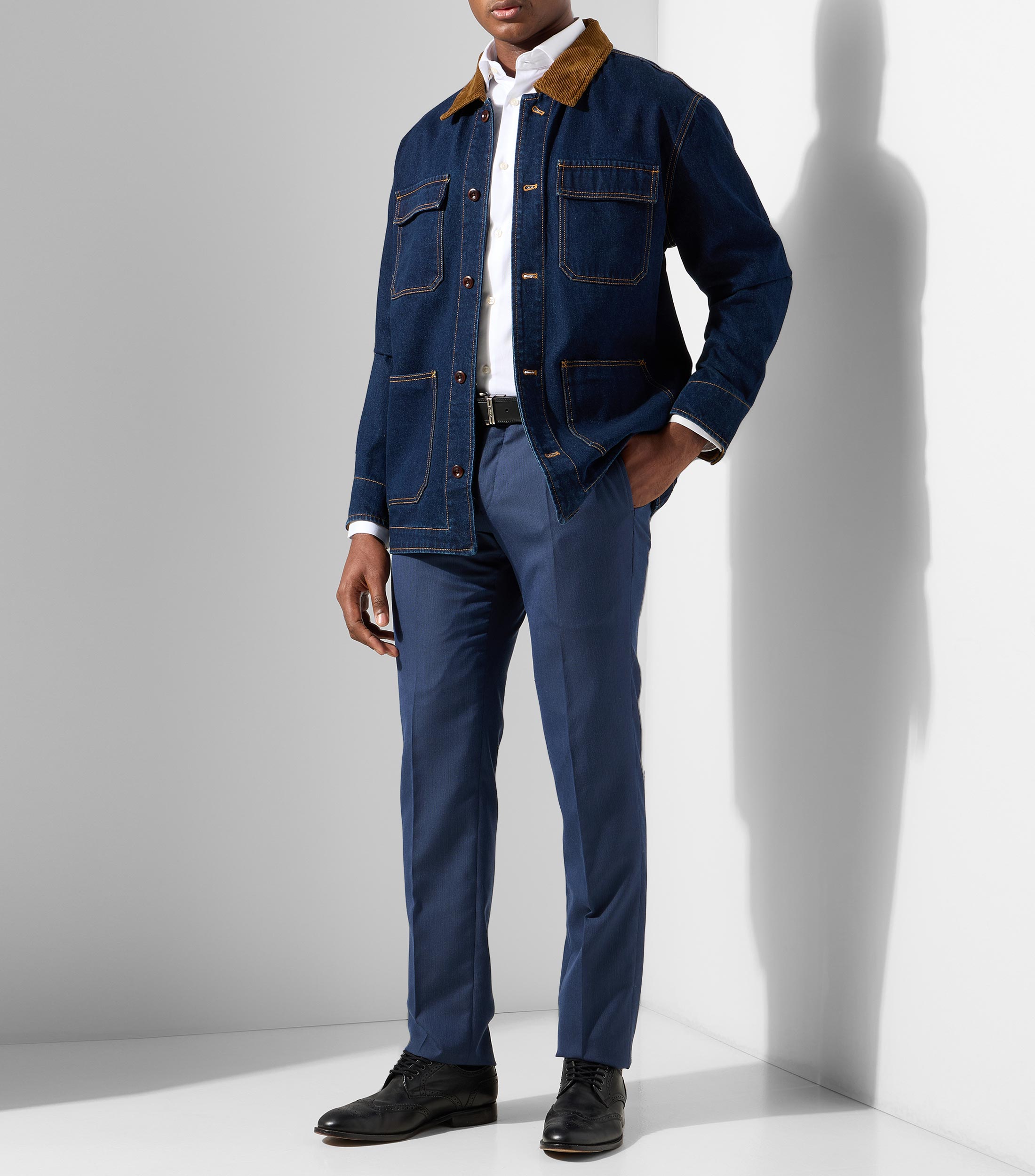 Camisa microdiseño manga larga Hombre