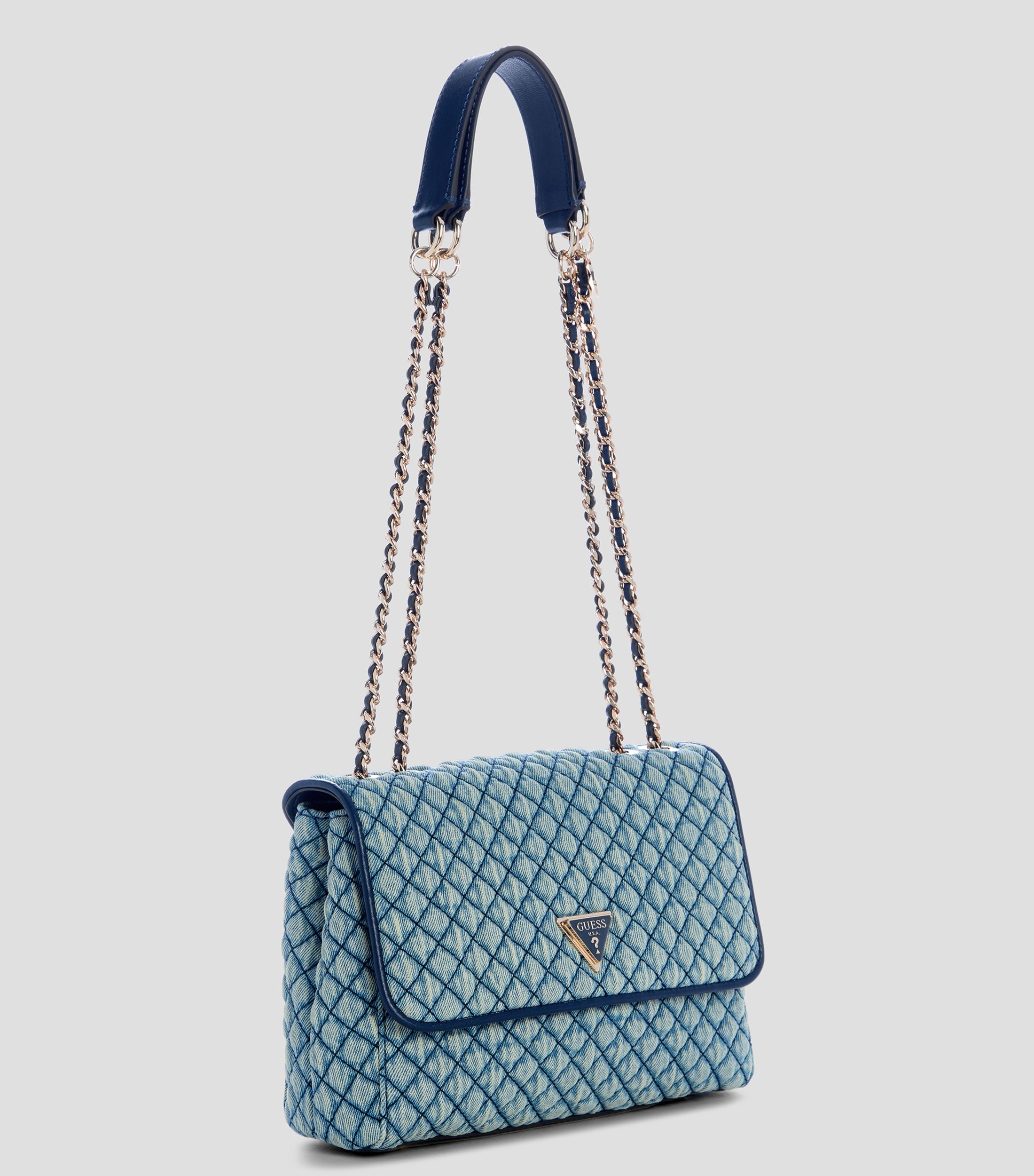 Bolsa crossbody lisa con acabado denim Mujer