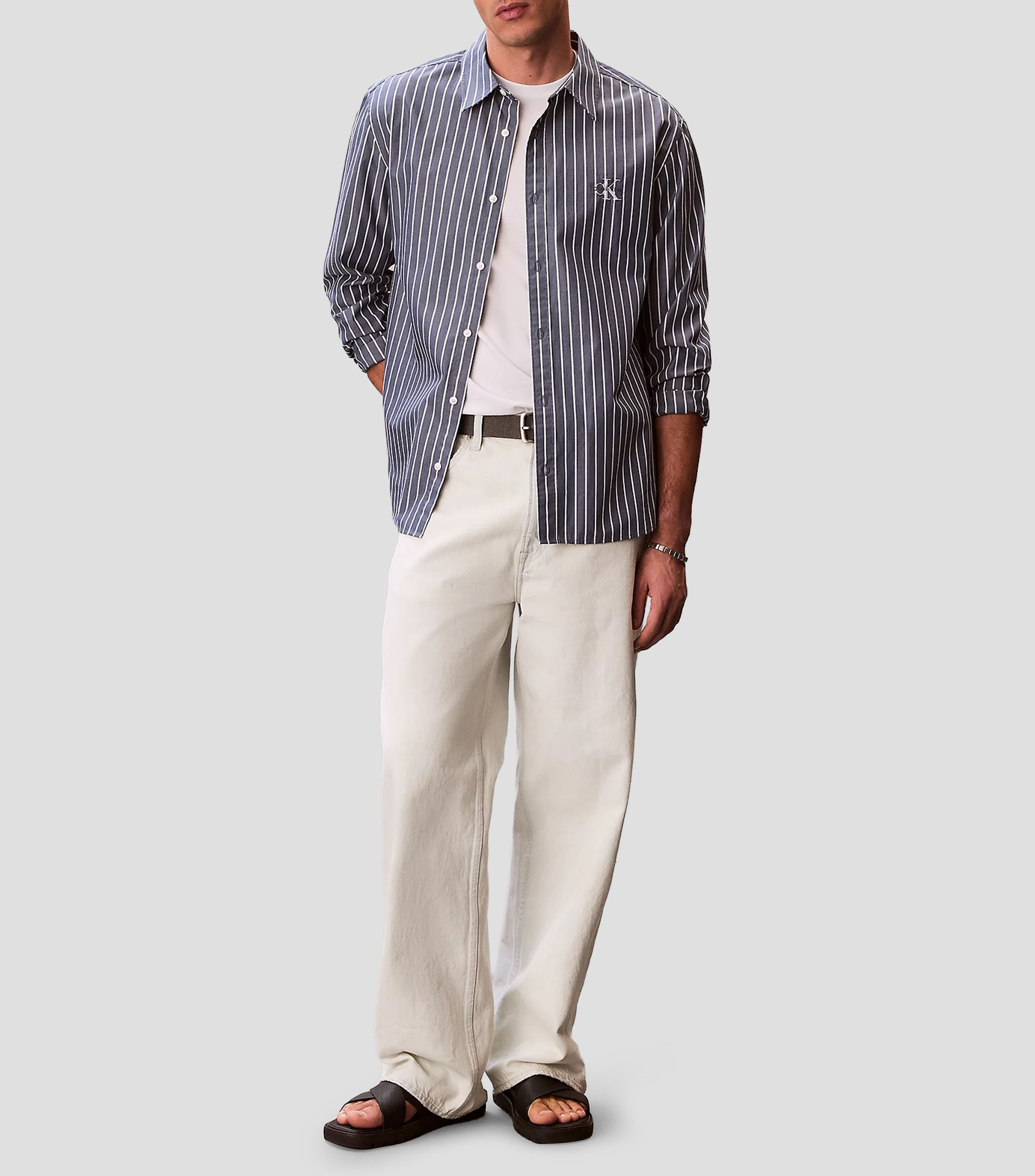 Camisa rayas manga larga Hombre