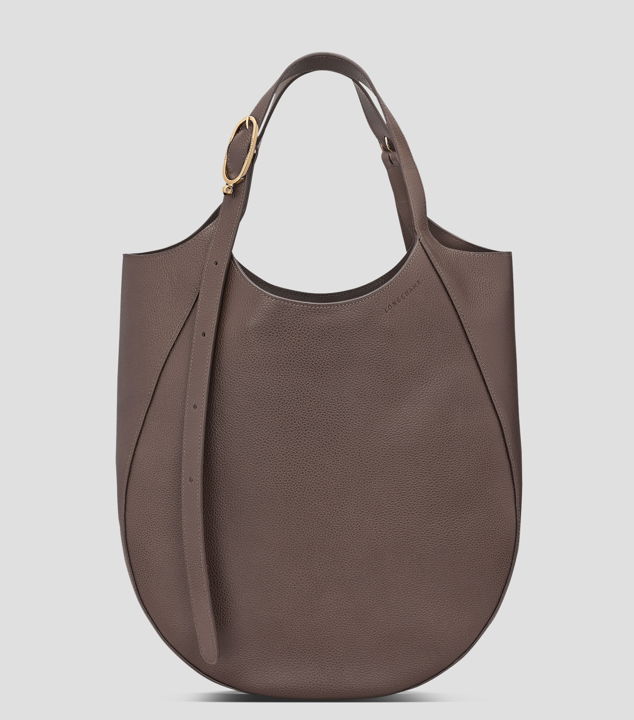 Bolsa Hobo en cuero de vaqueta granulada Mujer
