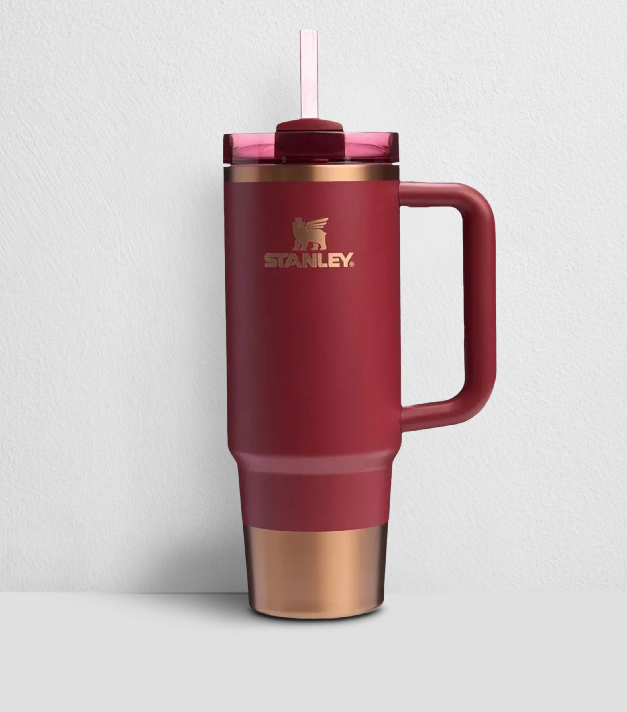 Termo Stanley Quencher Gilded Pomegranate en acero inoxidable con popote, 887 ml