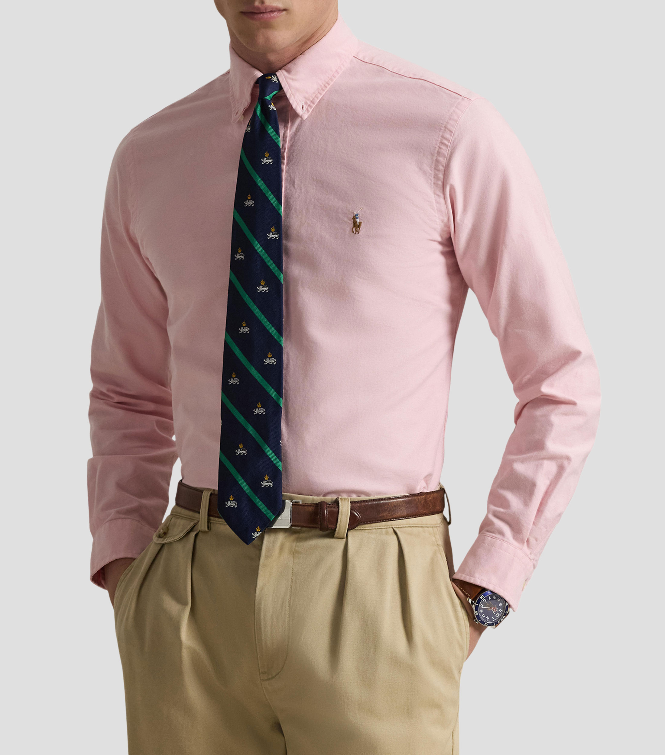 Camisa lisa manga larga Hombre