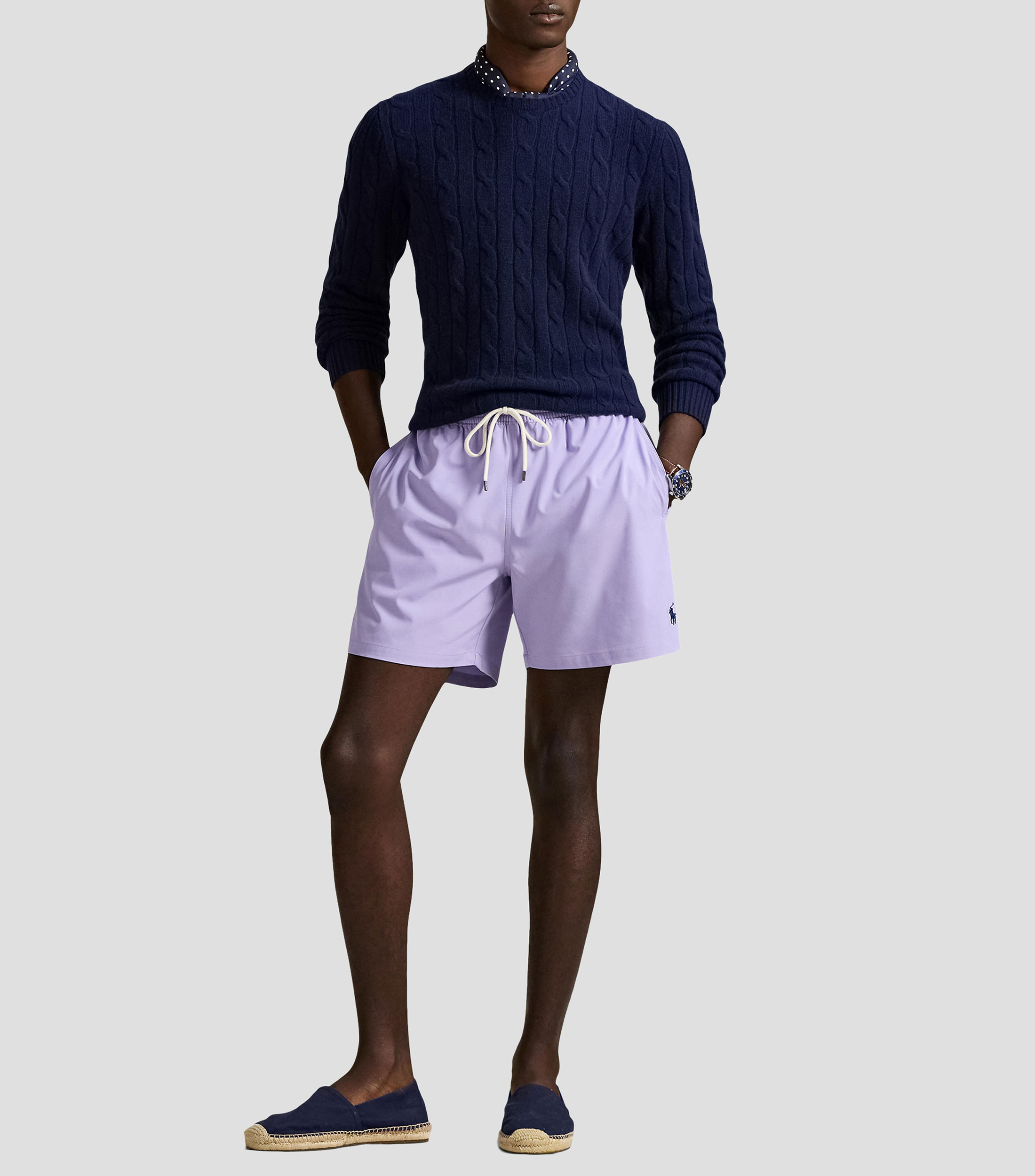 Traje de baño largo liso Hombre