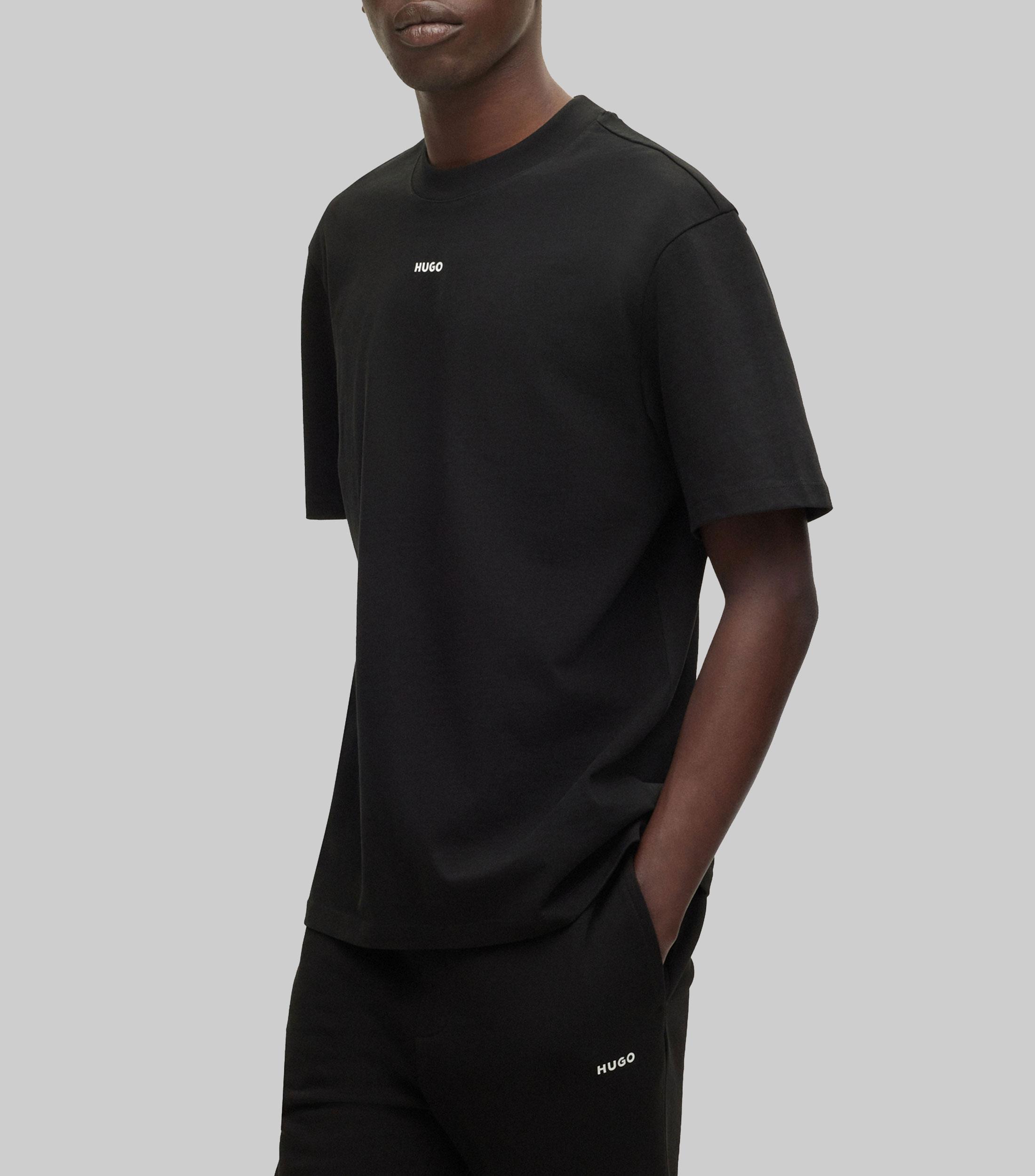 Playera relaxed fit en punto de algodón con logotipo estampado Hombre