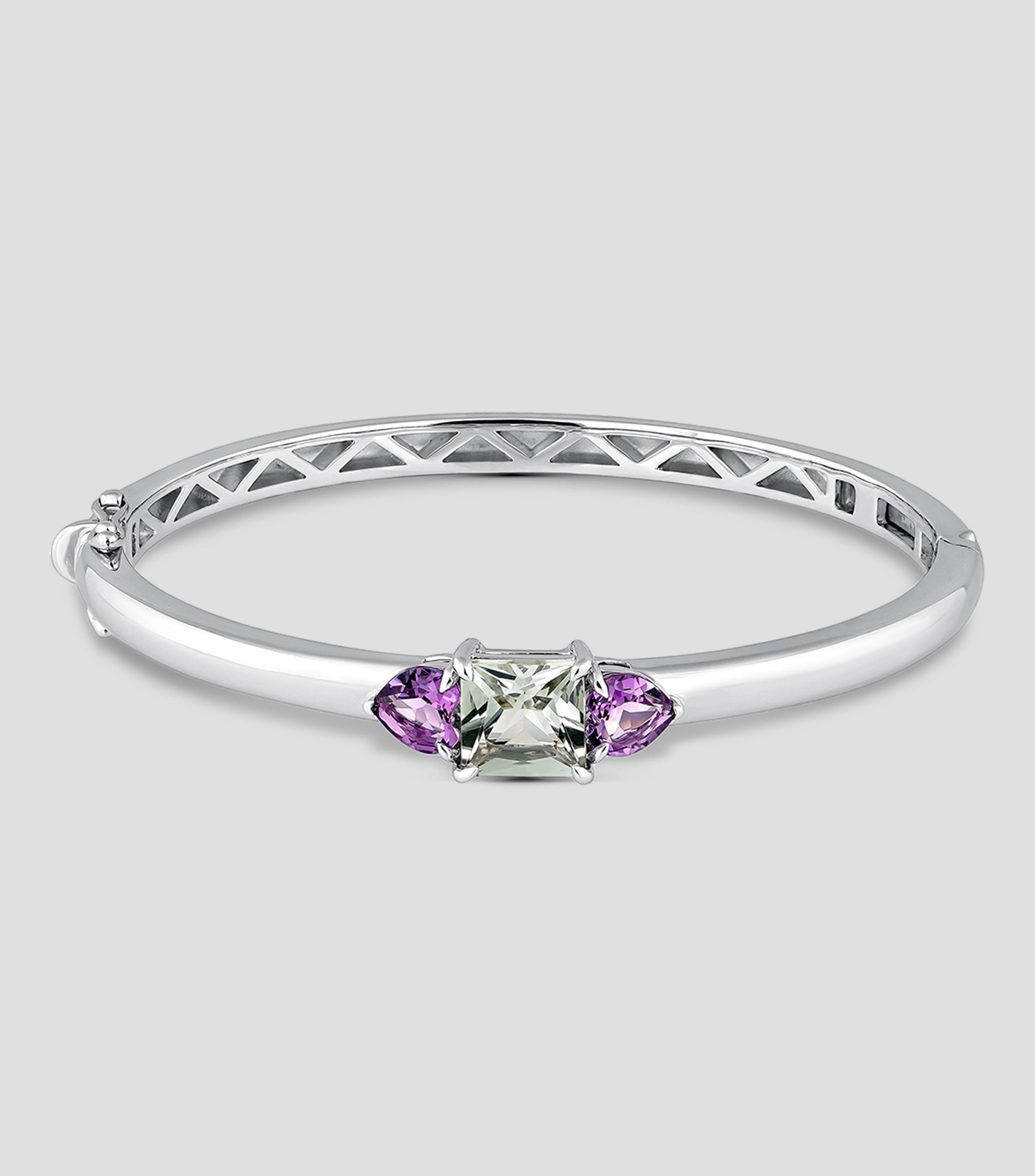 Brazalete en Plata .925 con Amatistas Mujer