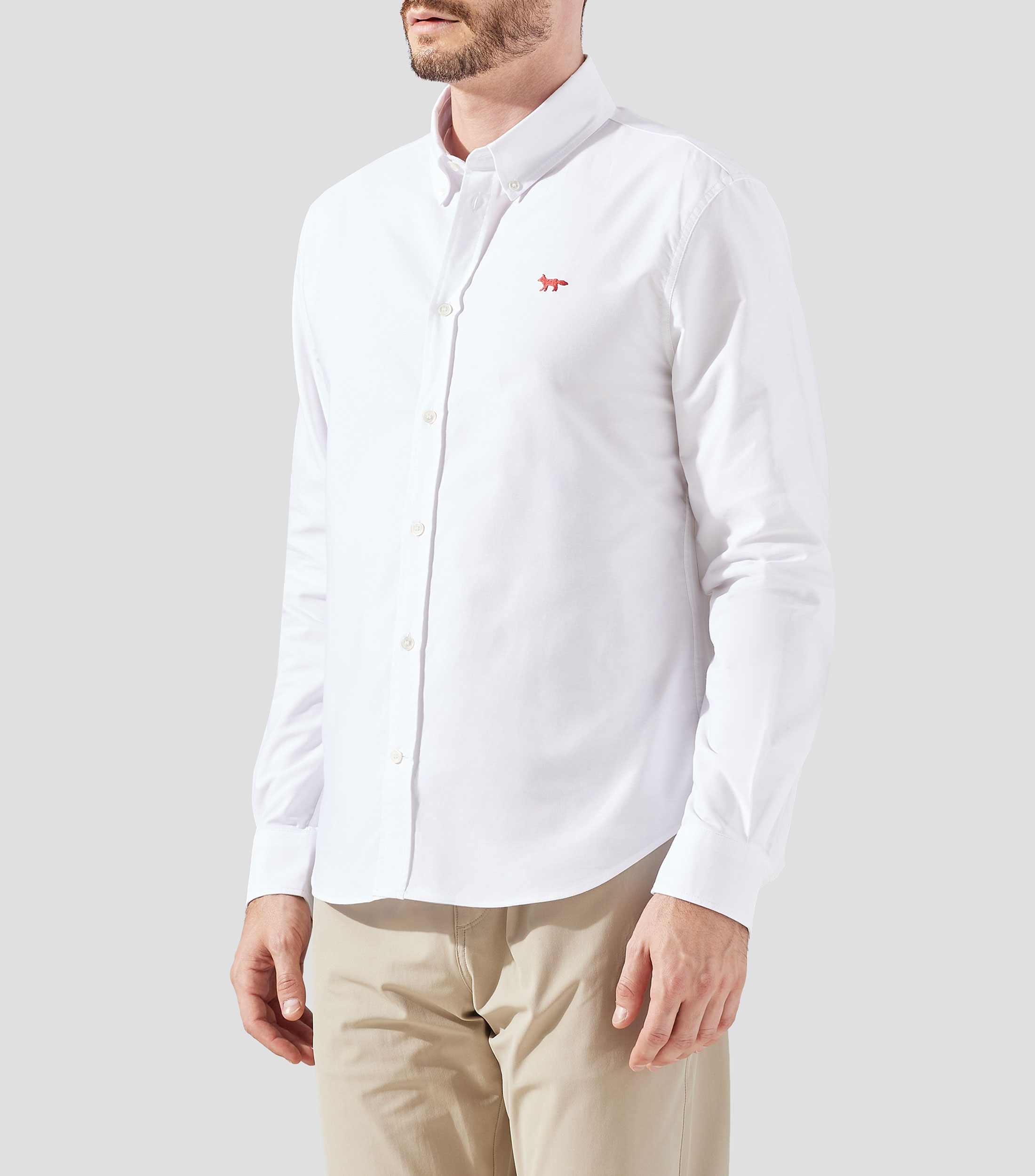 Camisa lisa manga larga Hombre