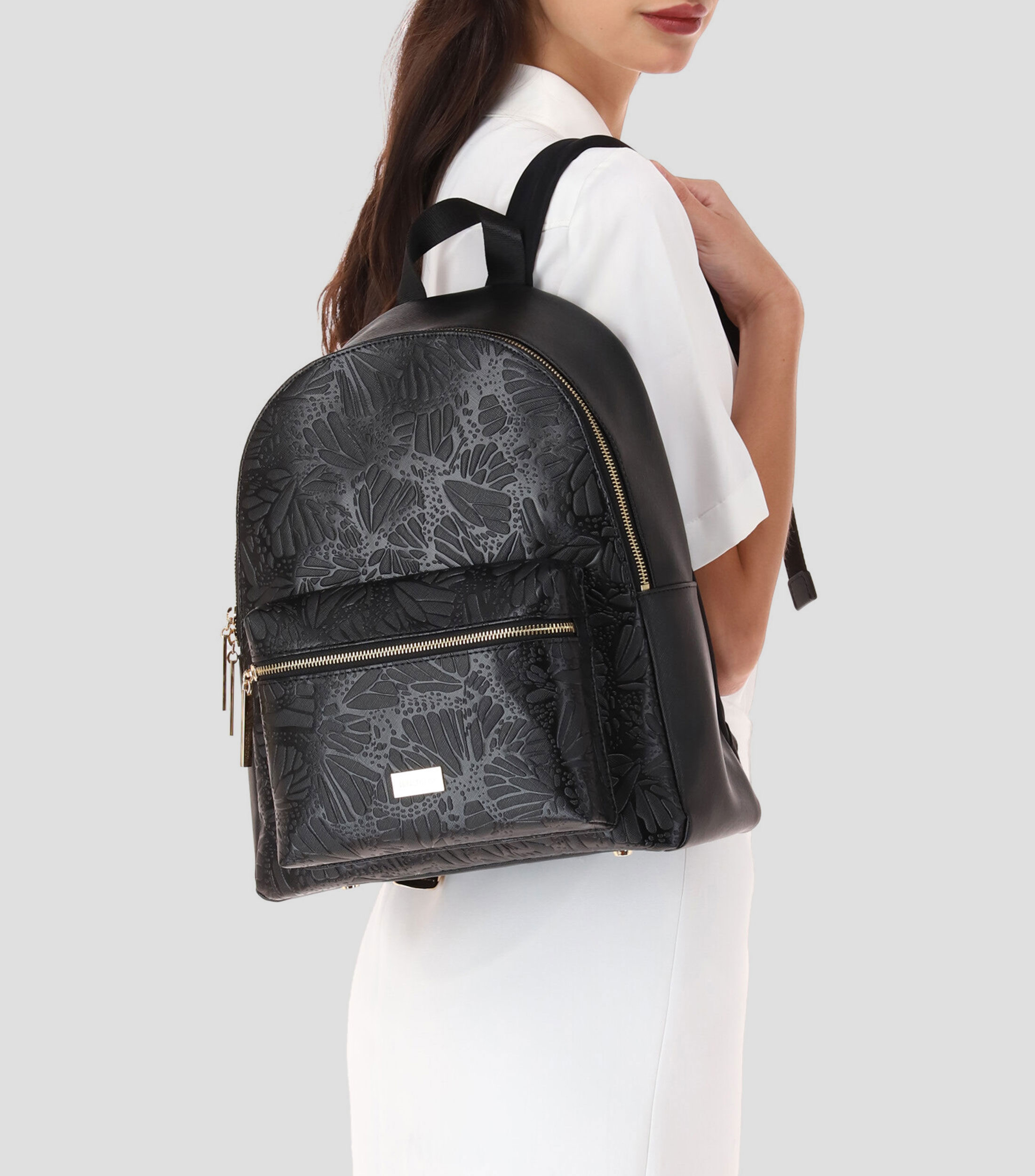 Bolsa Backpack negro con mariposas Mujer