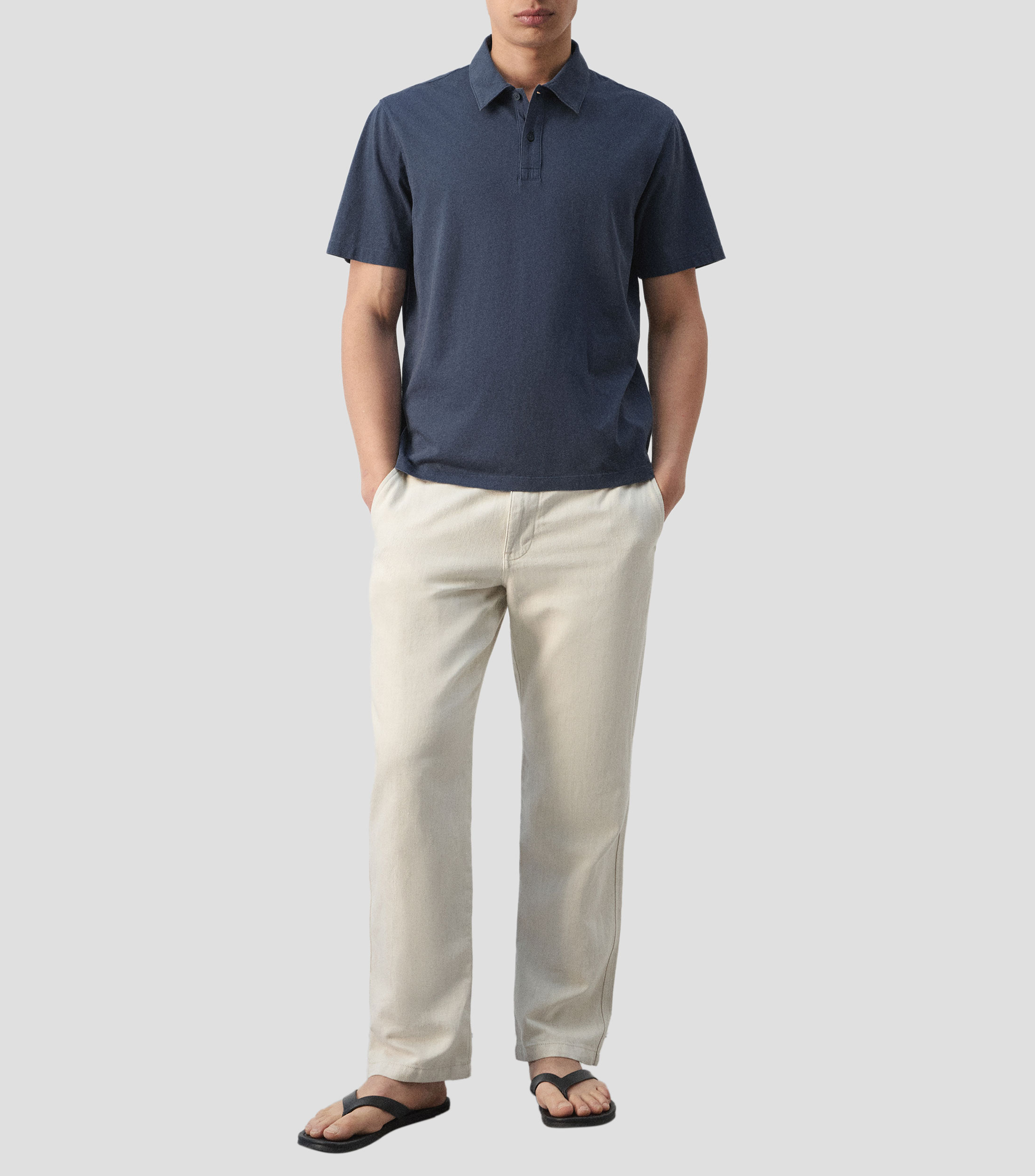 Playera tipo polo manga corta lisa Hombre