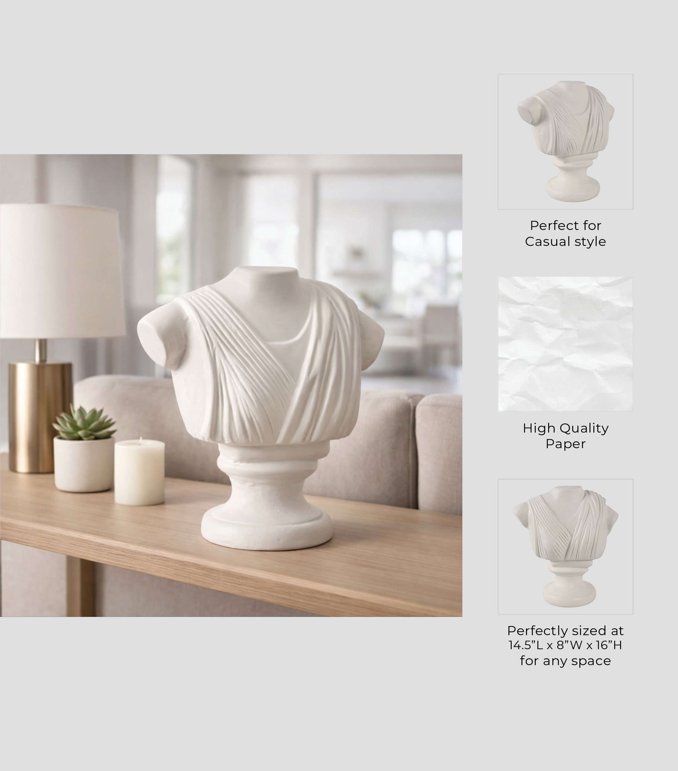 Figura decorativa Busto en papel maché