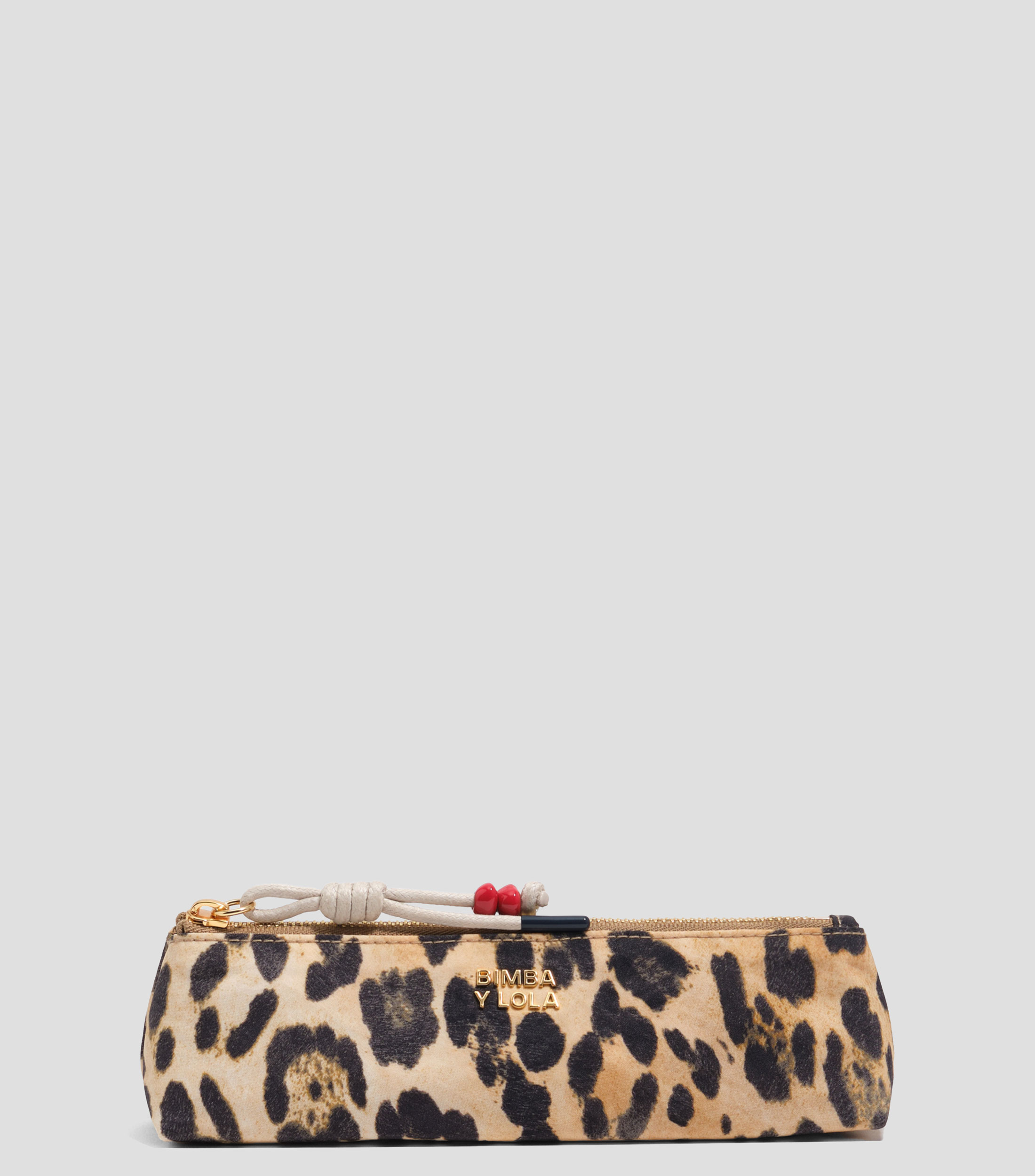 Cosmetiquera nylon leopardo natural Mujer
