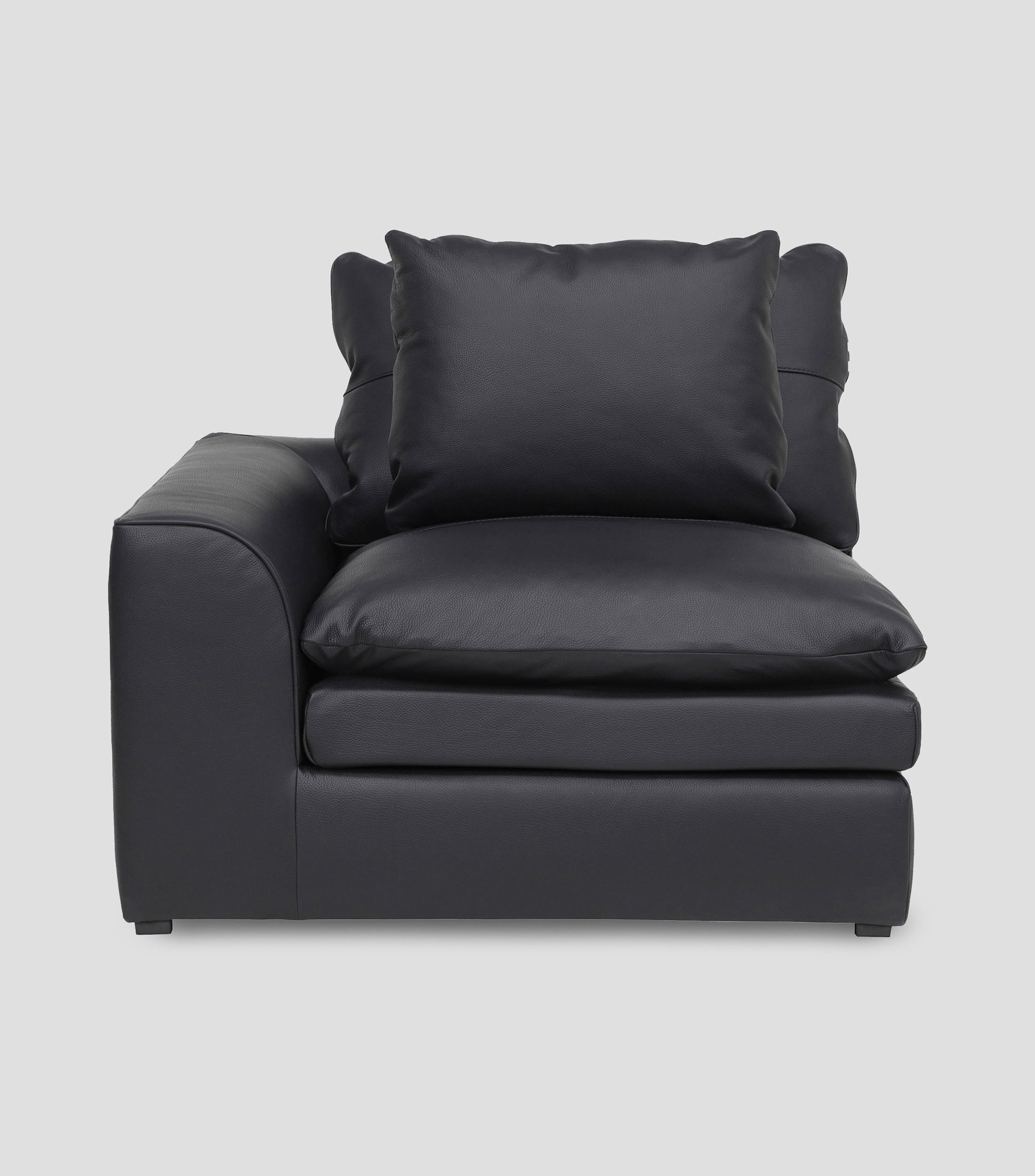 Sillon modular izquierdo en piel Maxine Negro