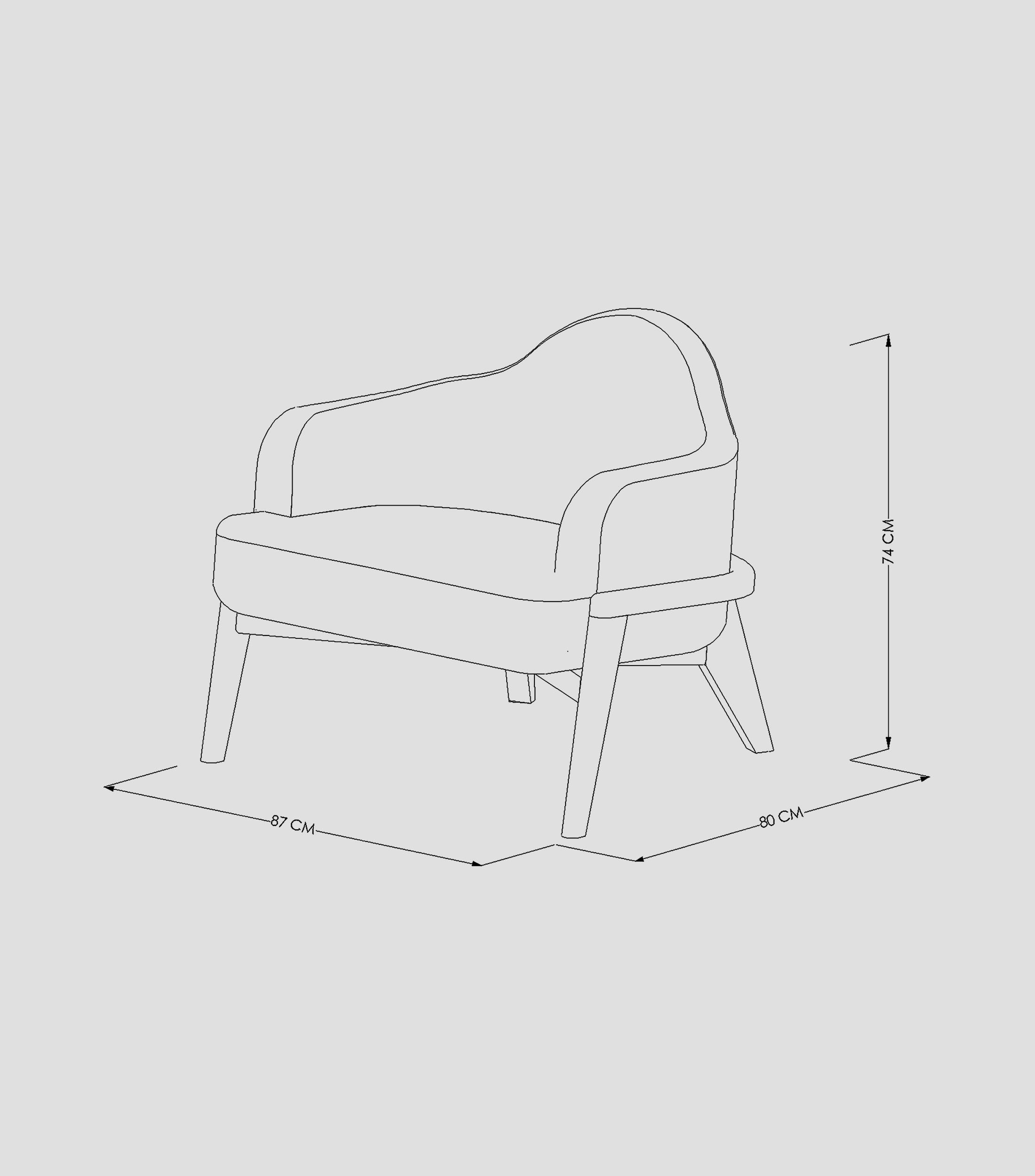 Sillón Ocasional Boston Carbón